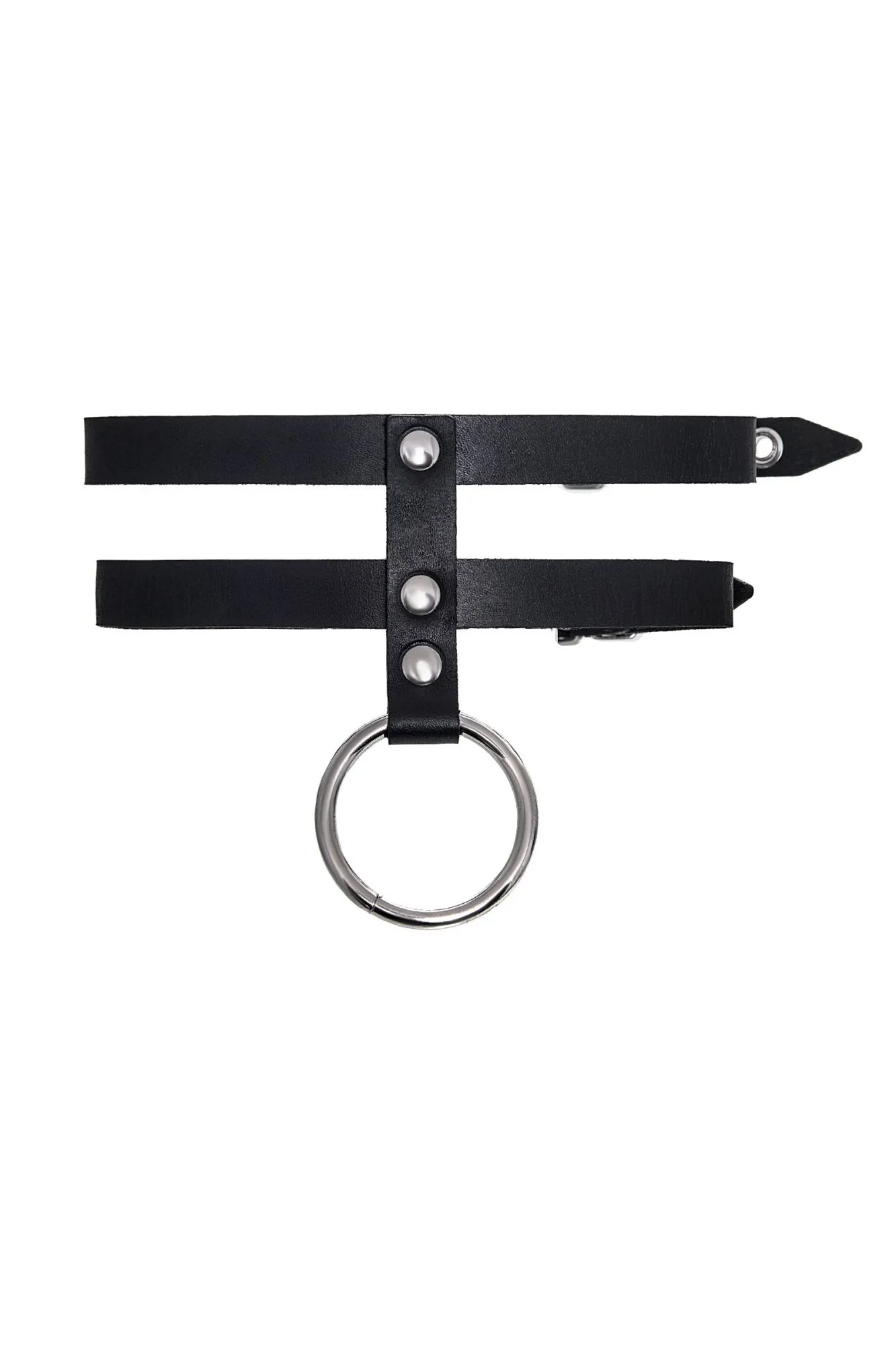 ошейник pecado bdsm, из двух ремешков, натуральная кожа, черный в Мурманске