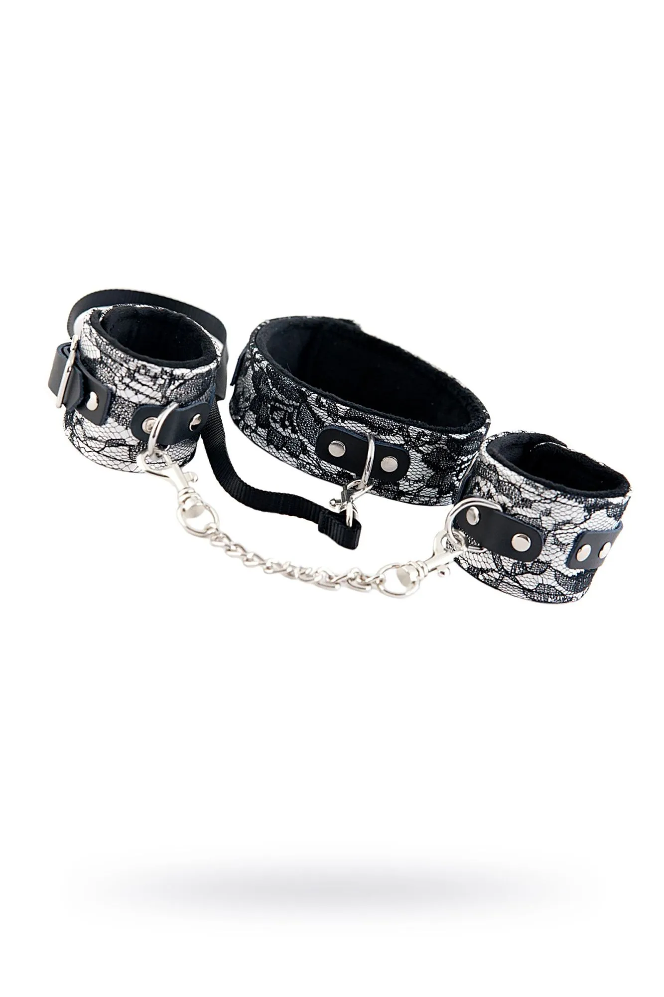 кружевной набор toyfa marcus (ошейник и наручники), серебряный в Мурманске