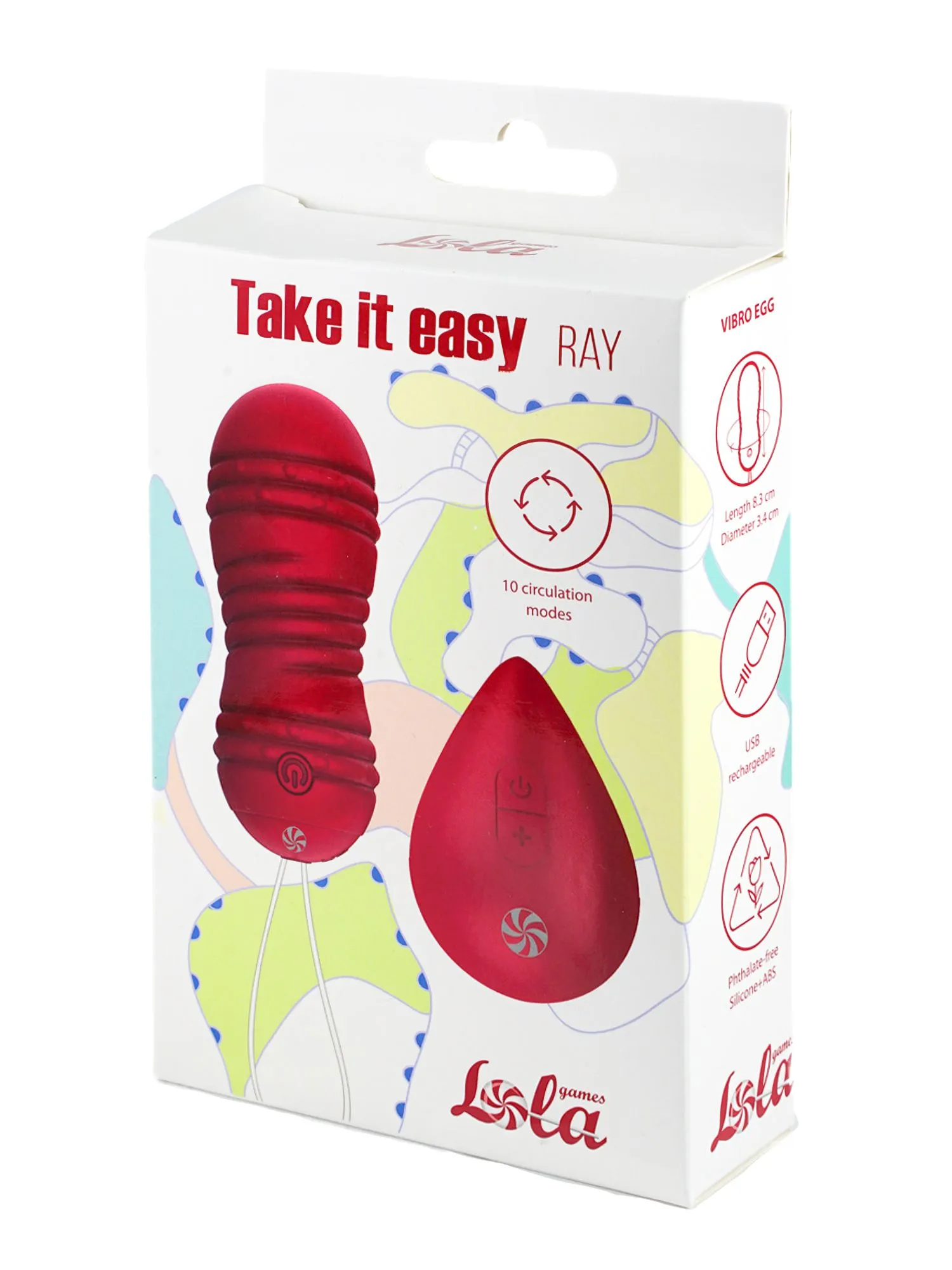 виброшарики с циркуляцией на пульте управления take it easy ray wine red 9021-12lola в Мурманске