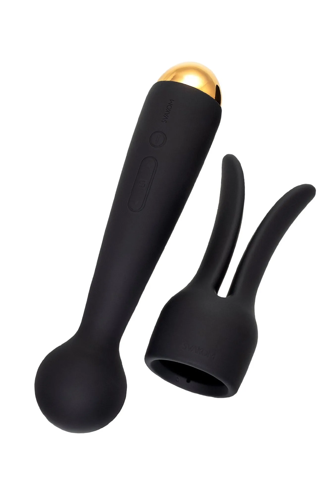 вибратор с насадкой svakom emma neo, силикон, черный, 21 см в Мурманске