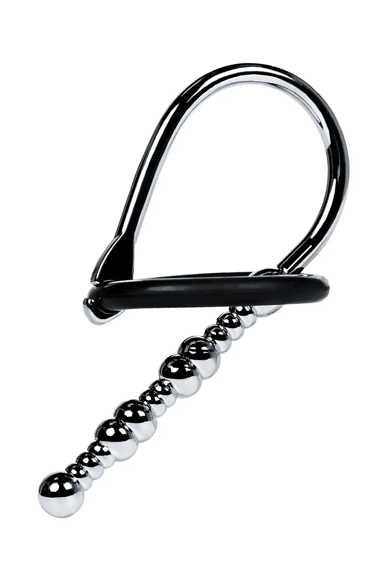 уретральный плаг-бусины toyfa metal  с мягким фиксириющим кольцом, серебряный, 5 см в Мурманске