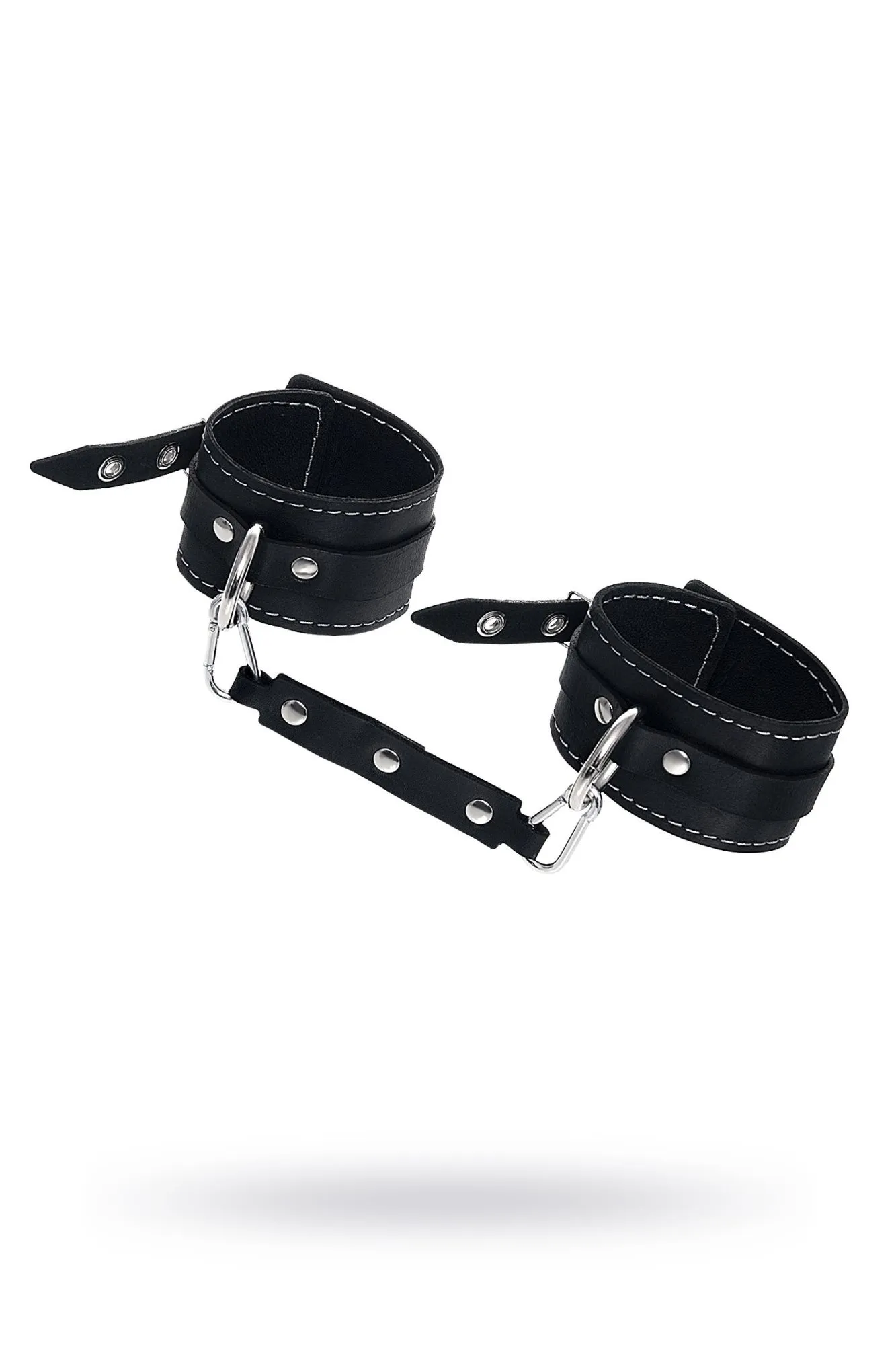 оковы pecado bdsm, двухслойные с белой строчкой, натуральная кожа, черные в Мурманске