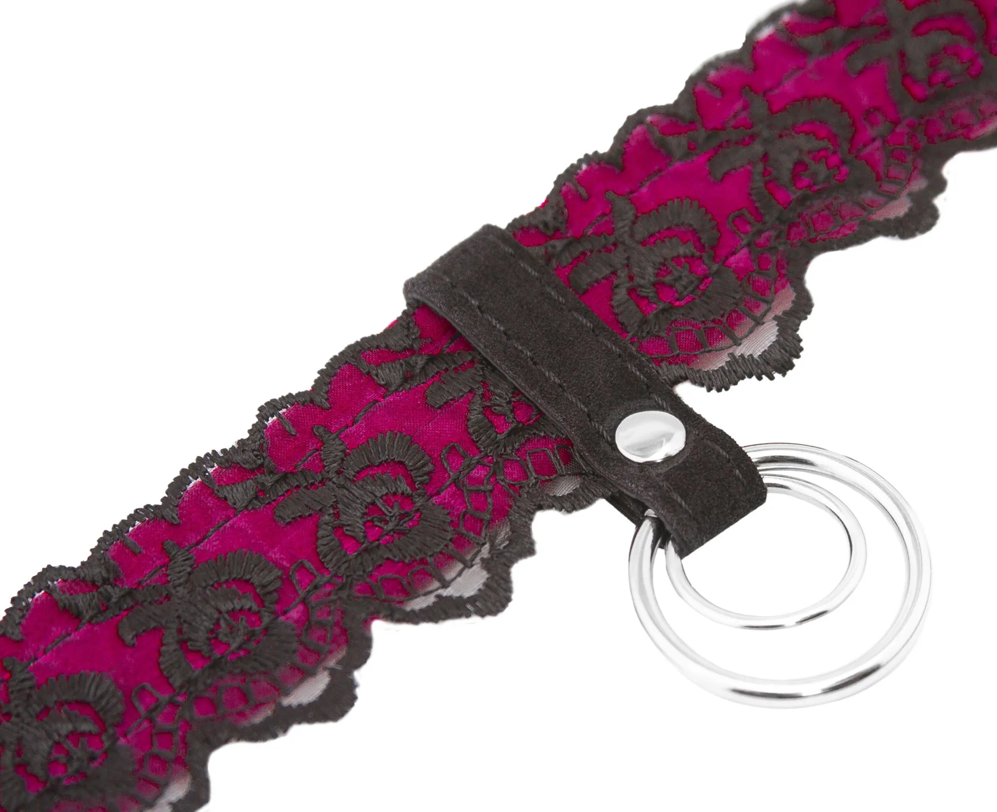 чокер pinkrabbit шарм кружевной со стразами, черно-красный в Мурманске