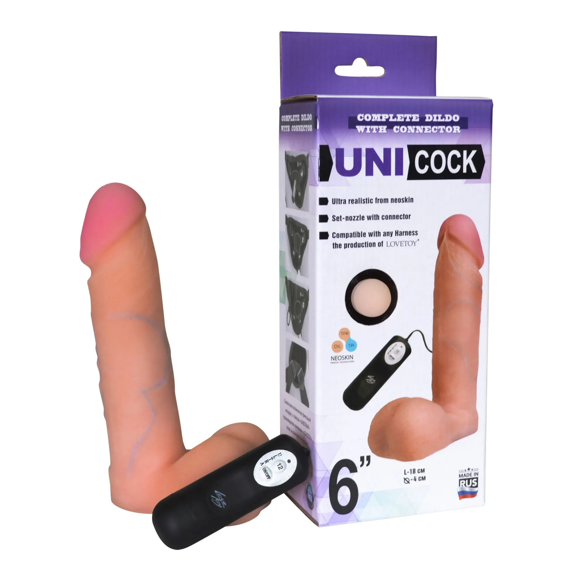 насадка на harness с вибрацией 12 режимов unicock 6"d  081413ru в Мурманске