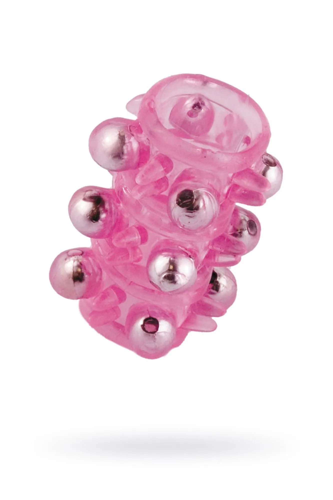 насадка с бусинками toyfa, tpe, розовая, 5 см в Мурманске