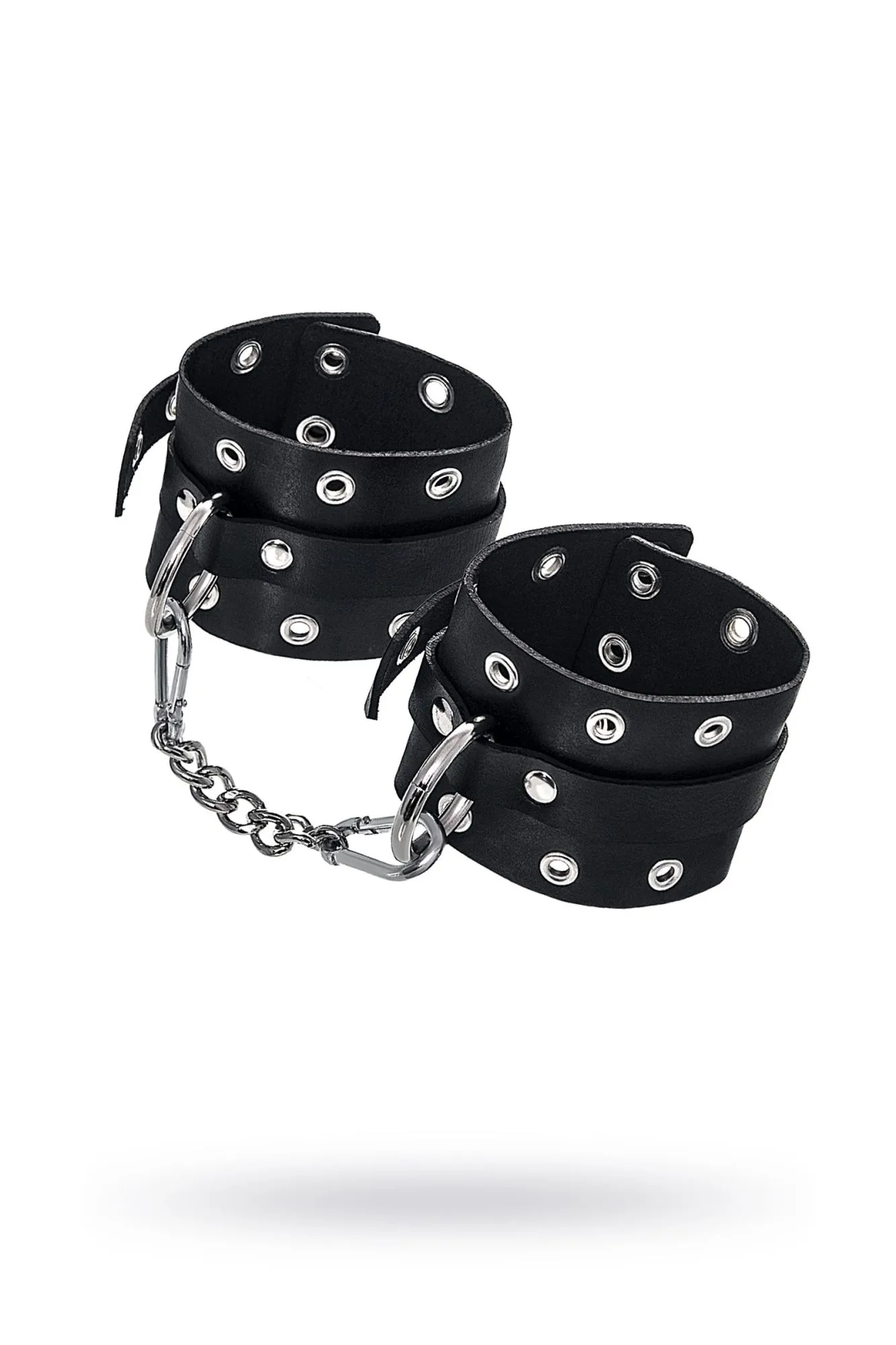 наручники pecado bdsm, однослойные с люверсами, натуральная кожа, черные в Мурманске