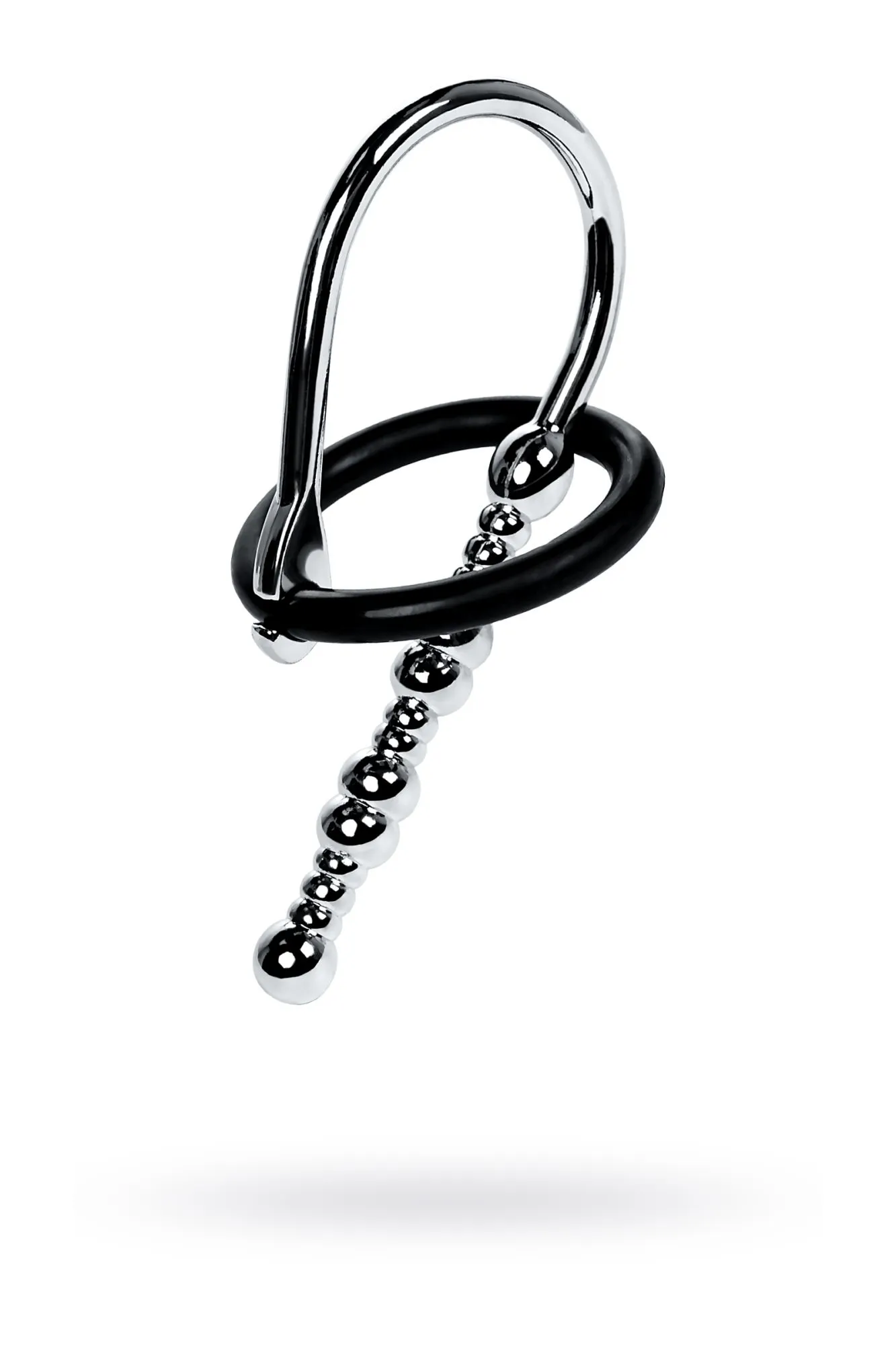 уретральный плаг-бусины toyfa metal  с мягким фиксириющим кольцом, серебряный, 5 см в Мурманске