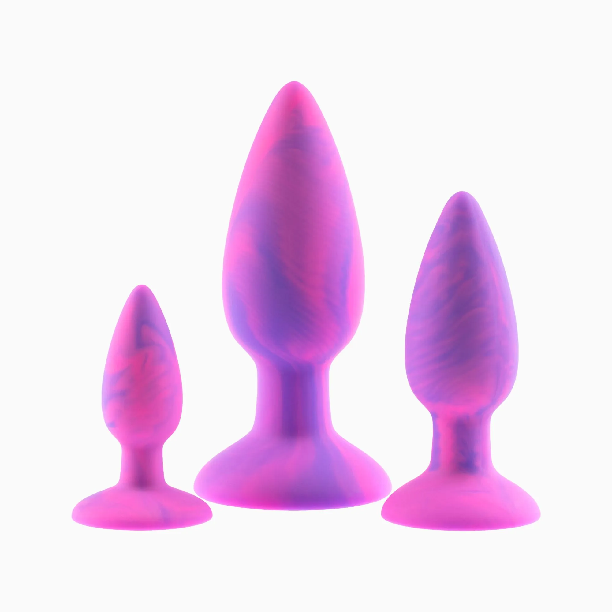 набор анальных пробок pink rabbit donny, 3 шт., силикон, розово-фиолетовые в Мурманске