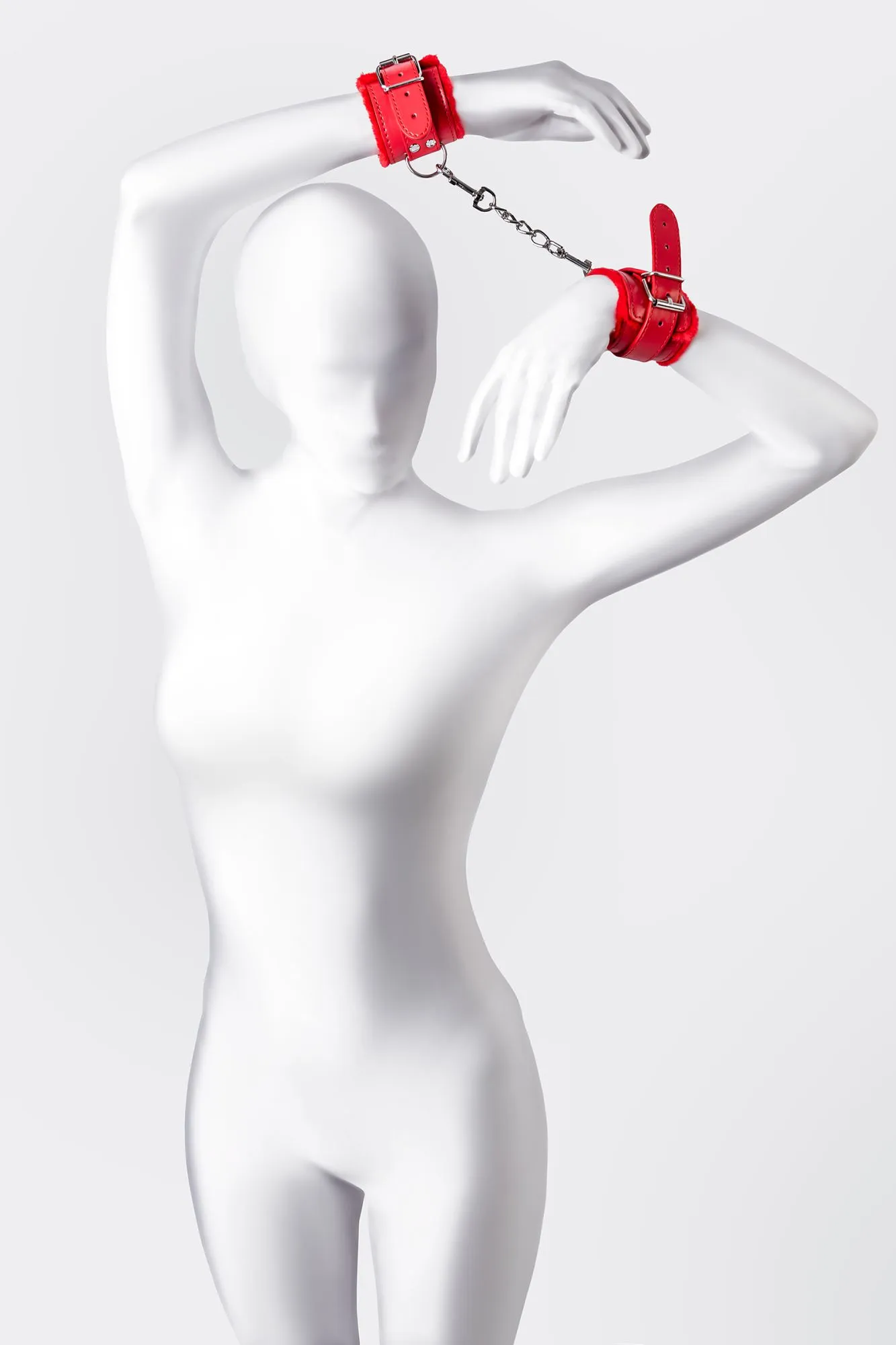 наручники anonymo #0105, pu кожа, красные, 27 см в Мурманске