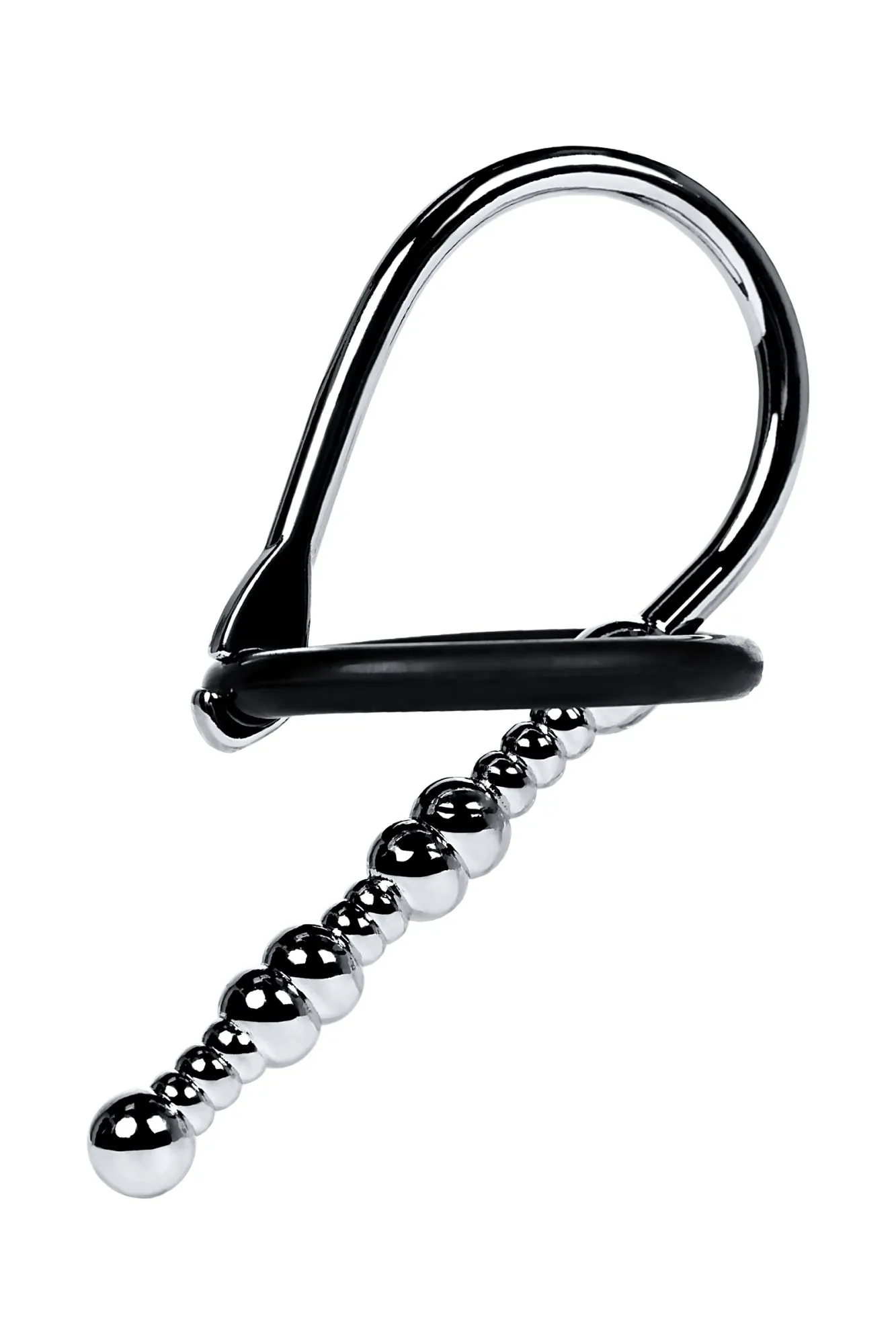 уретральный плаг-бусины toyfa metal  с мягким фиксириющим кольцом, серебряный, 5 см в Мурманске