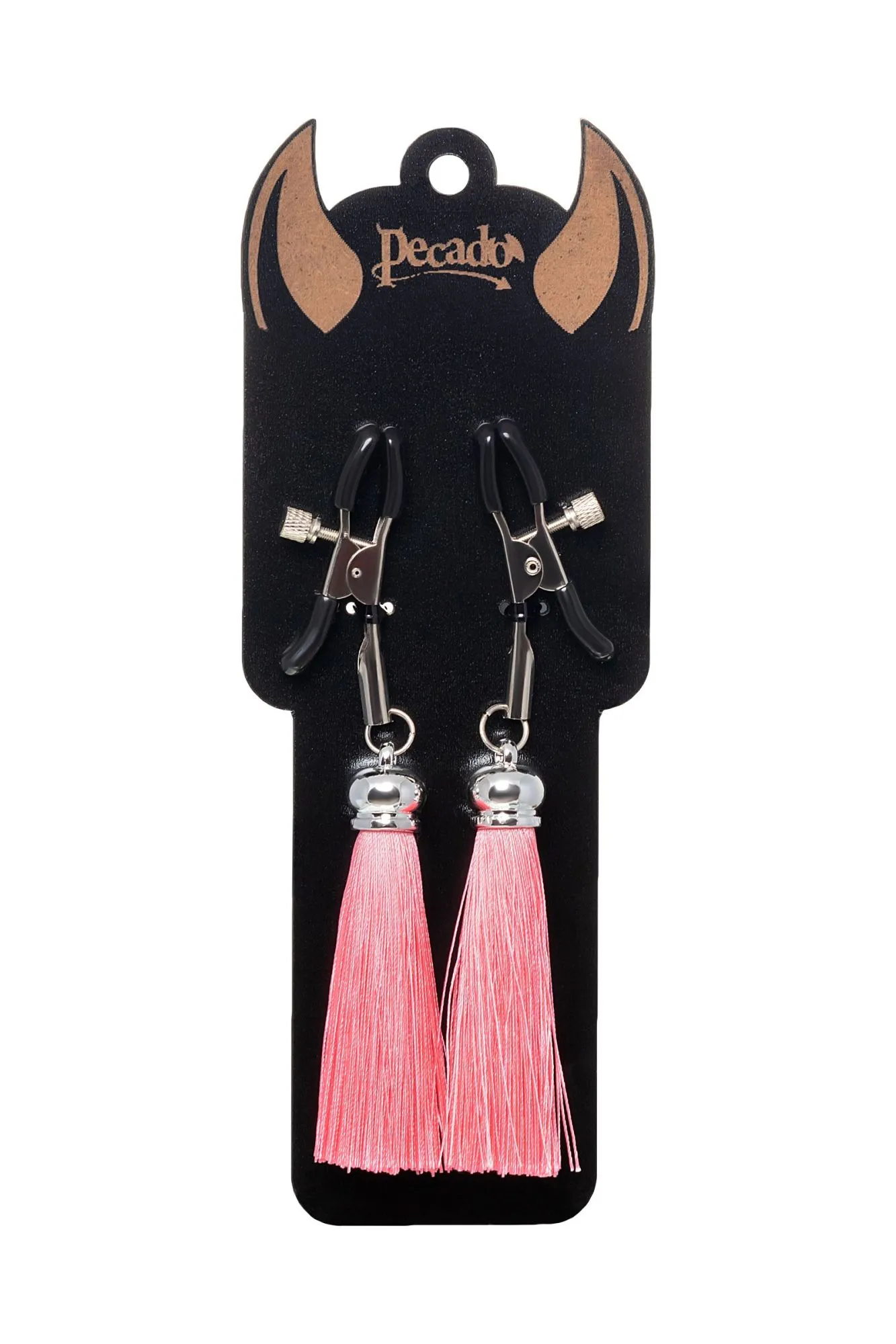 зажимы на соски pecado bdsm, «прищепки», с кисточками из шелка, металл, розовые в Мурманске