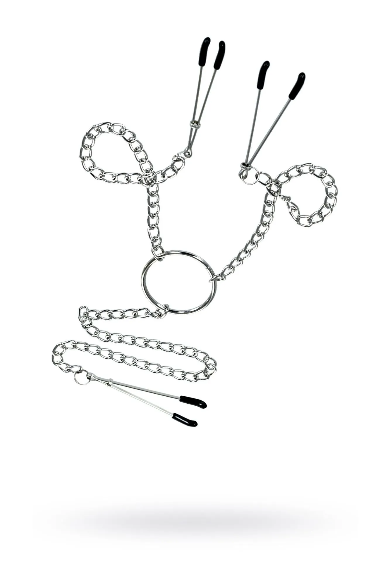 зажимы для сосков и клитора theatre by toyfa на цепочке, металл, серебряные в Мурманске