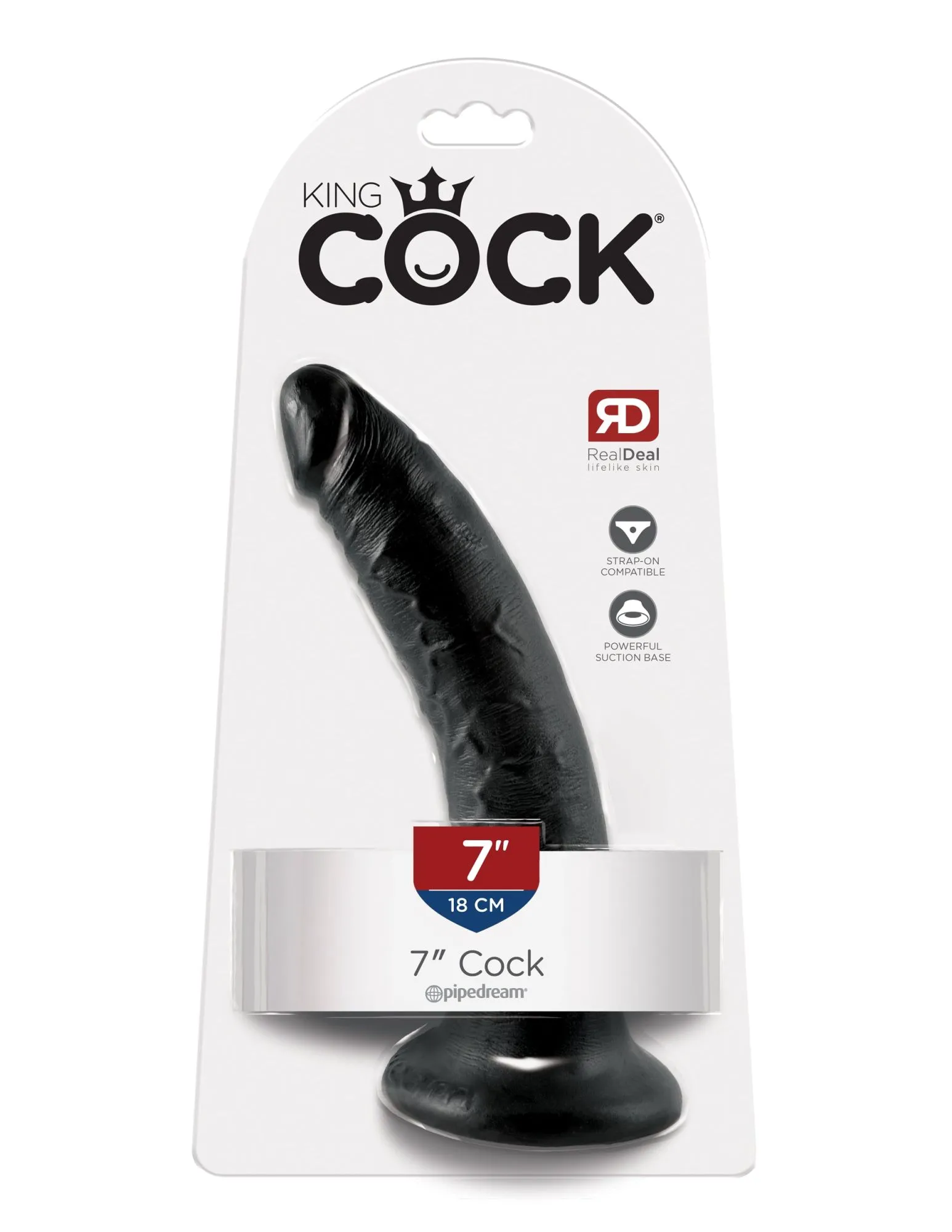 фаллоимитатор king cock 7" cock - черный pipedream 550223pd в Мурманске