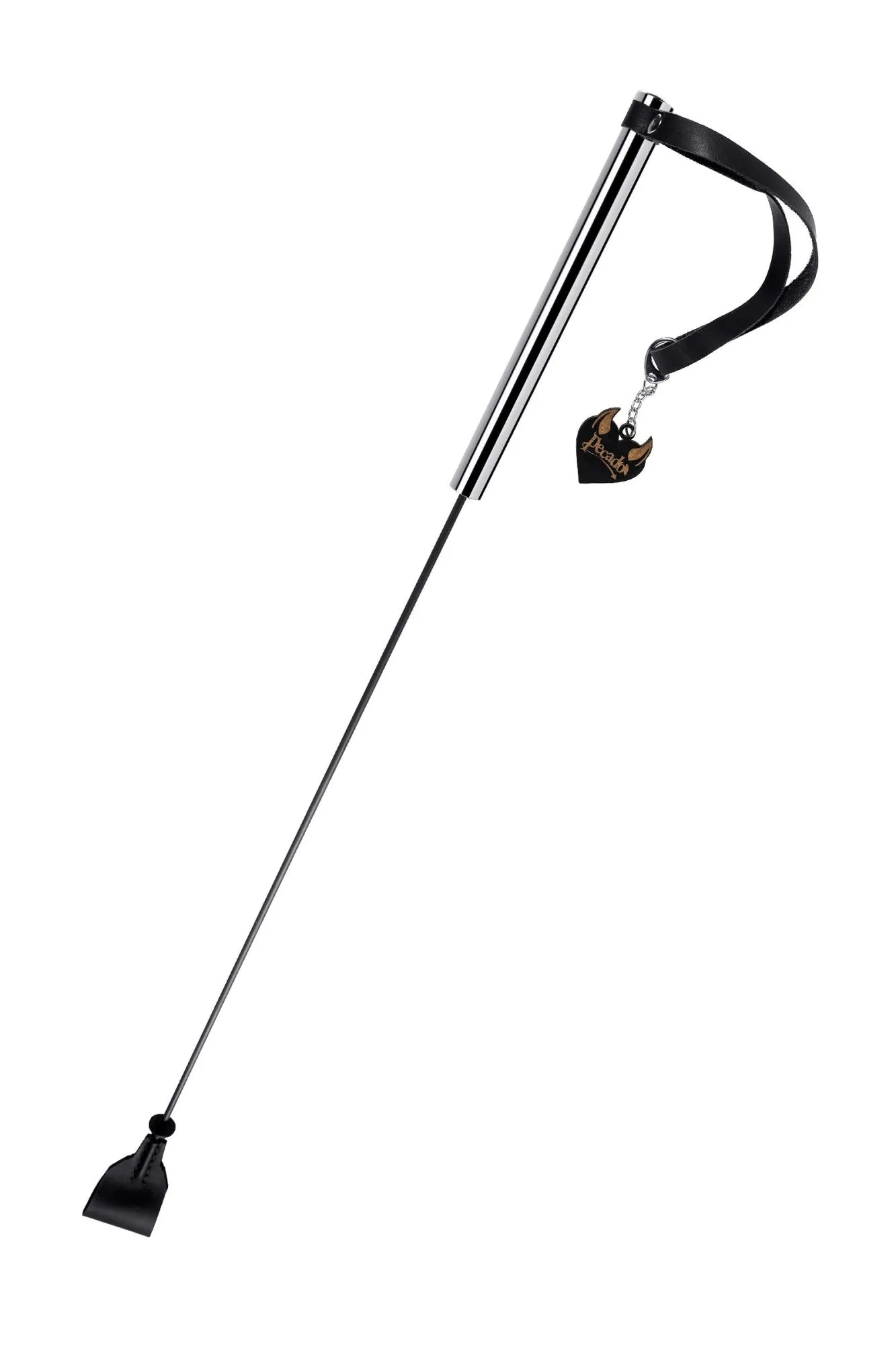 стек pecado bdsm, с металлической рукоятью, натуральная кожа, чёрный в Мурманске