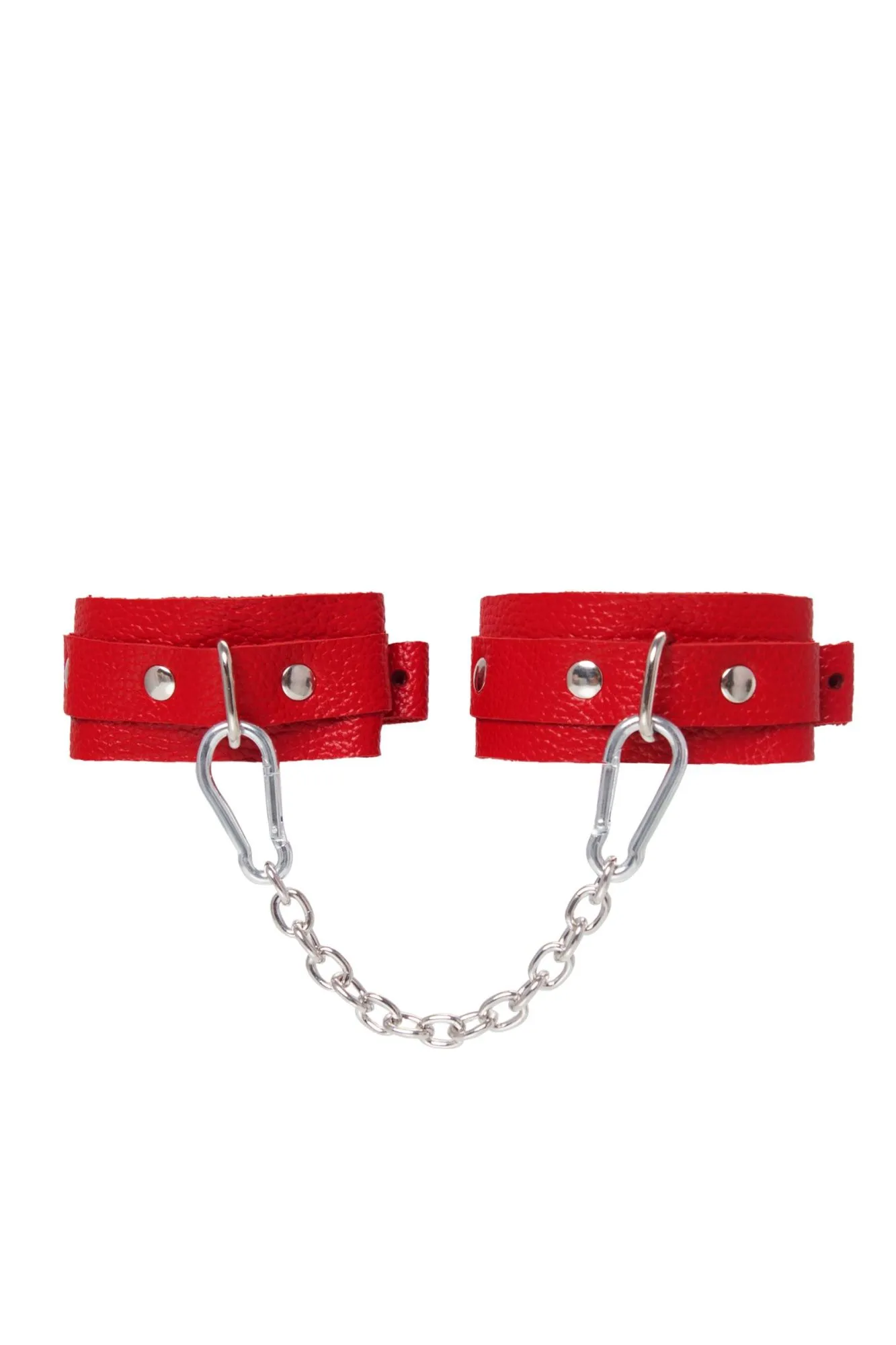оковы мини pecado bdsm, со скруглёнными углами, натуральная кожа, красные в Мурманске