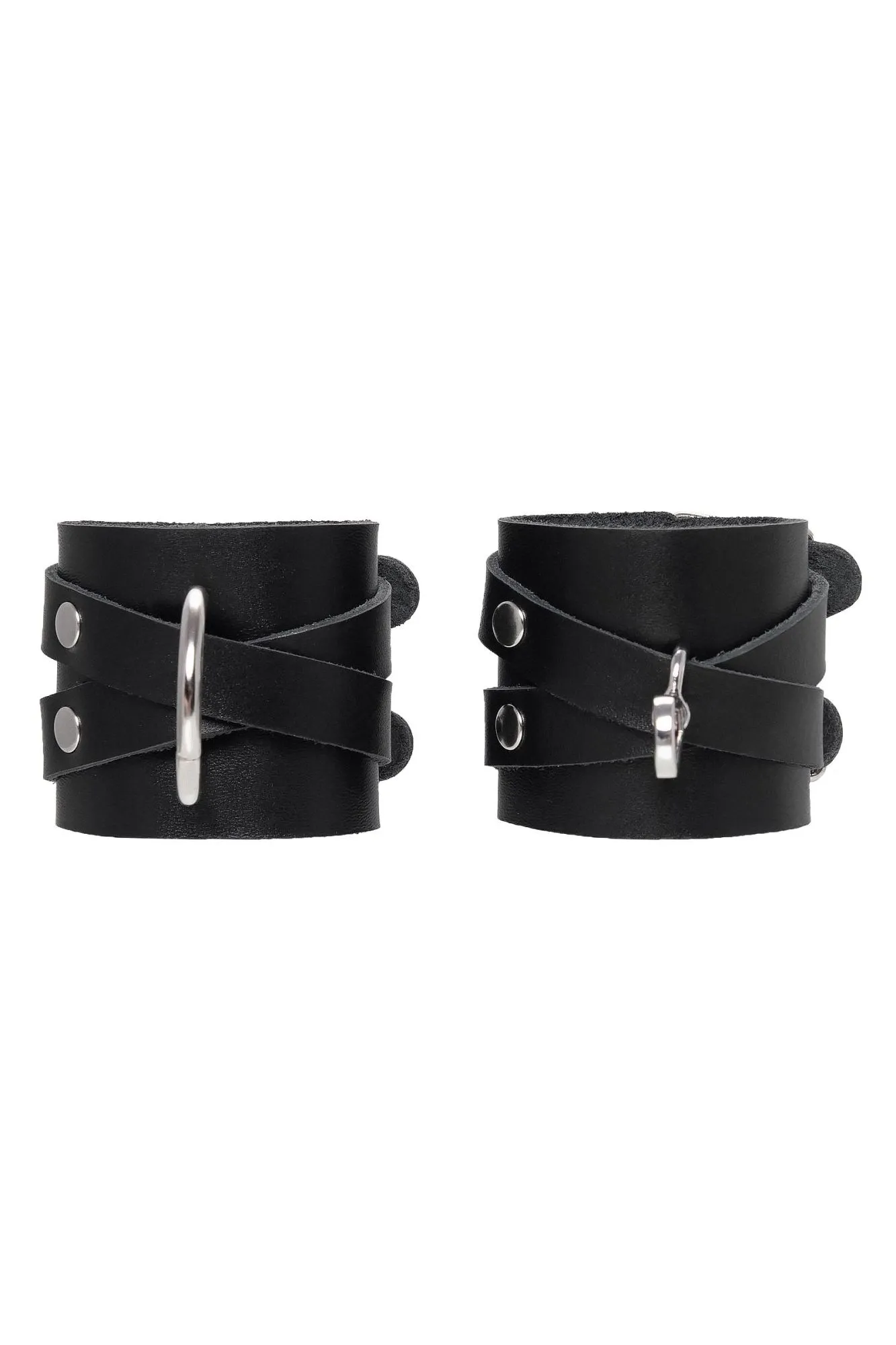 наручники pecado bdsm, с двумя перекрёстными ремешками, оригинальная сцепка, натуральная кожа в Мурманске