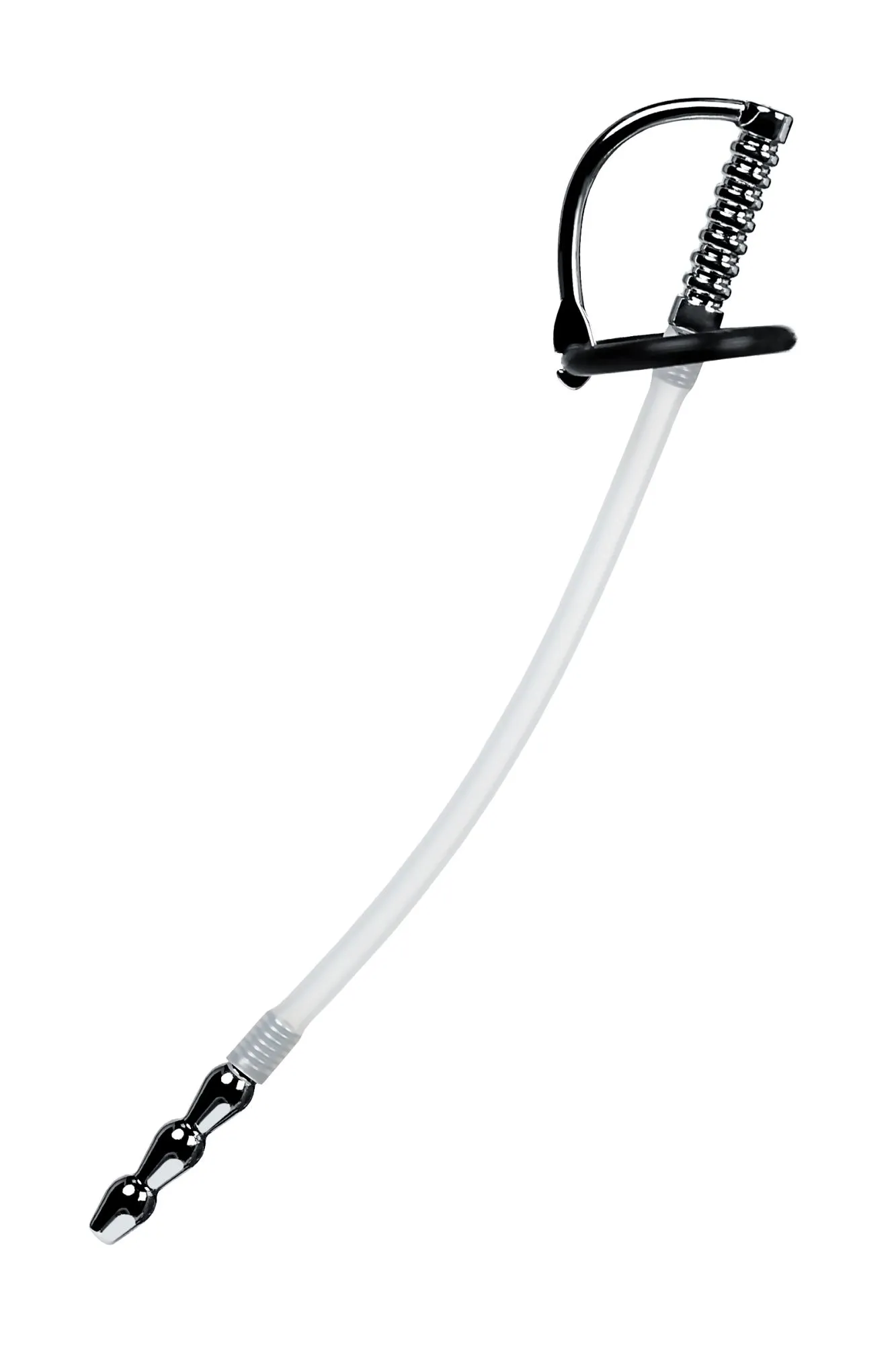 уретральный катетер metal by toyfa, со сменными фиксирующими кольцами, силикон, серебряный в Мурманске