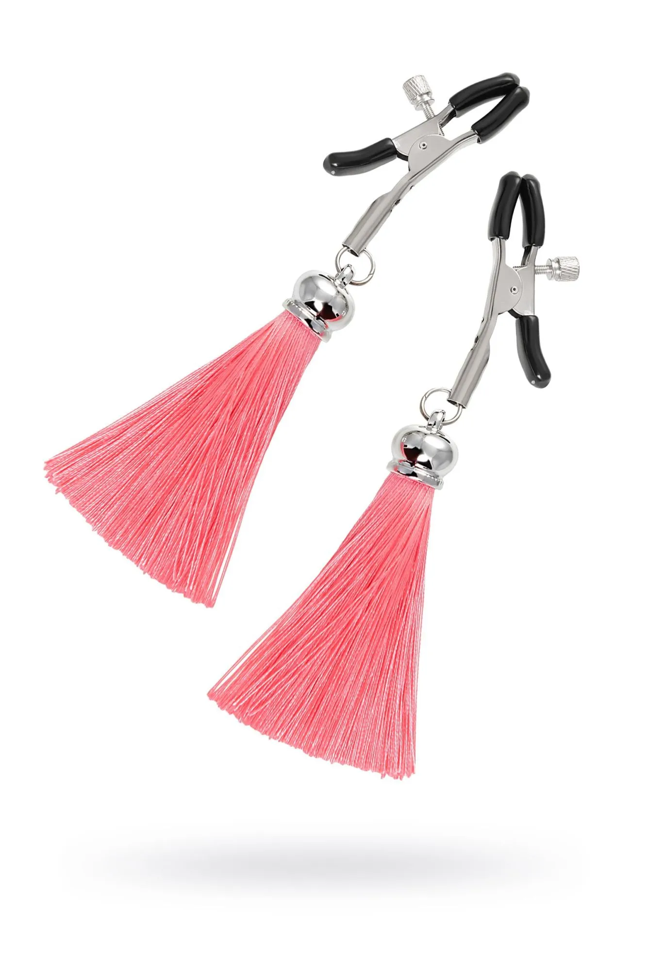 зажимы на соски pecado bdsm, «прищепки», с кисточками из шелка, металл, розовые в Мурманске