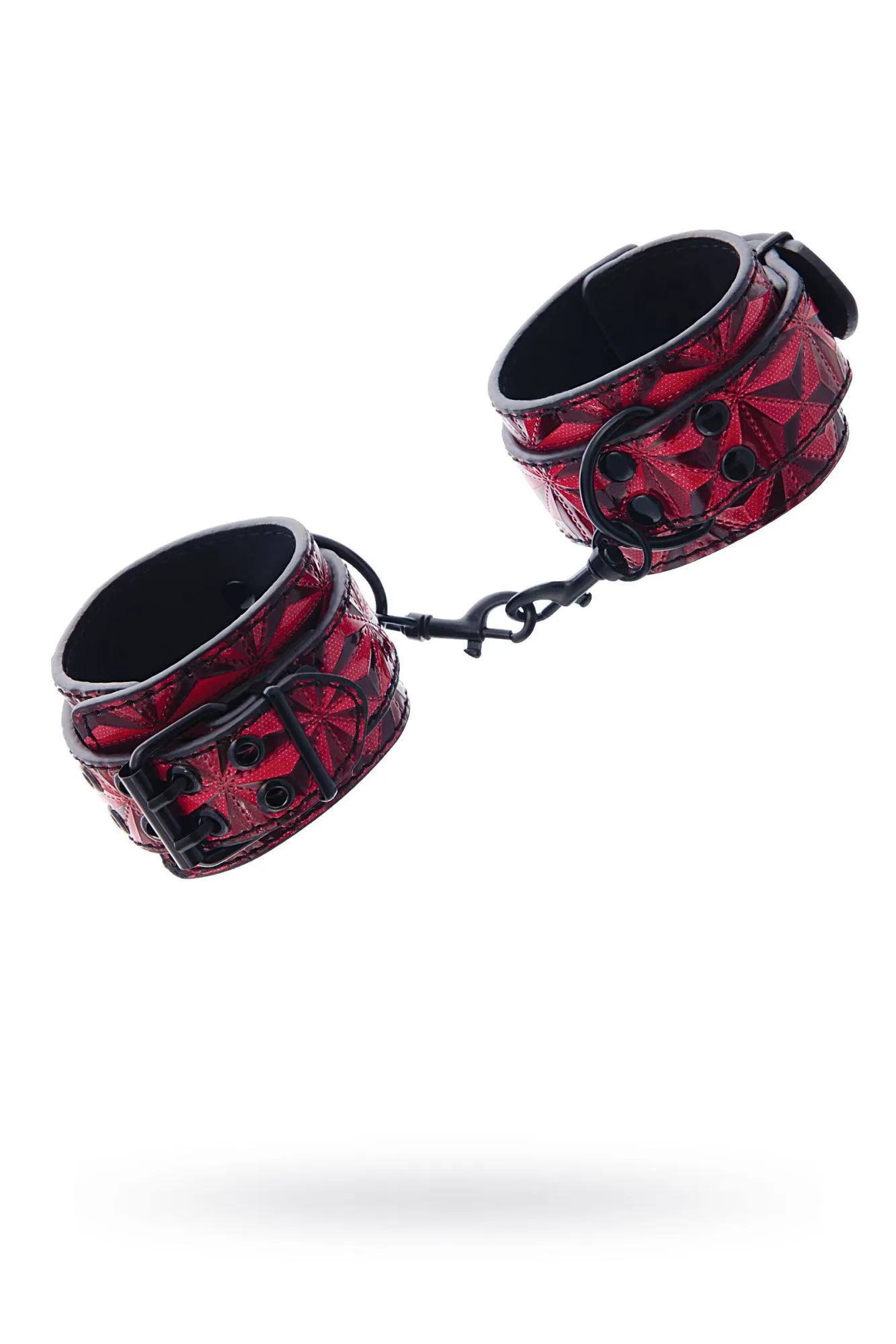 наручники toyfa theatre из материала с 3d эффектом, красные, 27 см в Мурманске