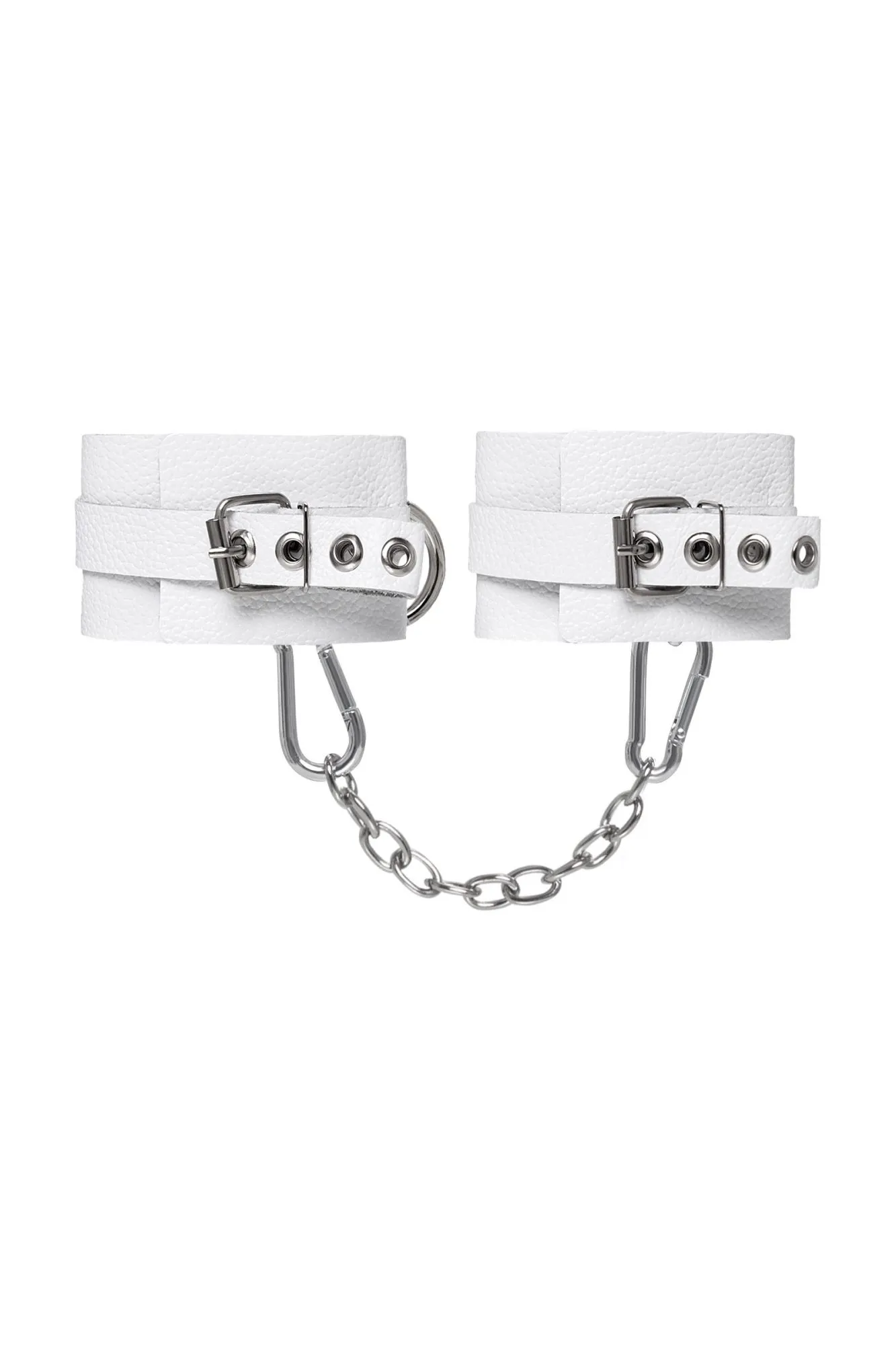 наручники pecado bdsm, мягкие с люверсами, натуральная кожа, белые в Мурманске