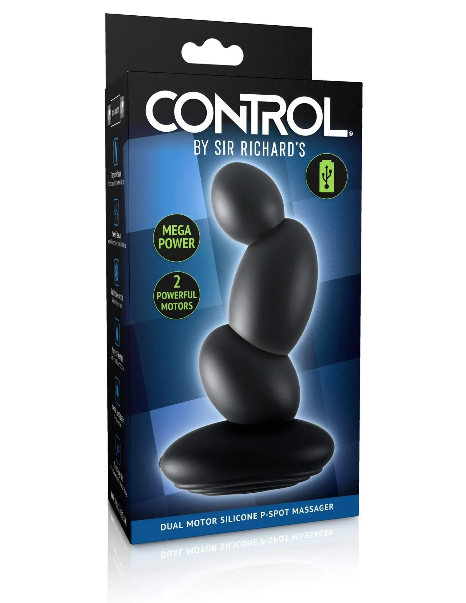 анальный массажер control by sir richards dual motor silicone pspot massager, чёрный в Мурманске