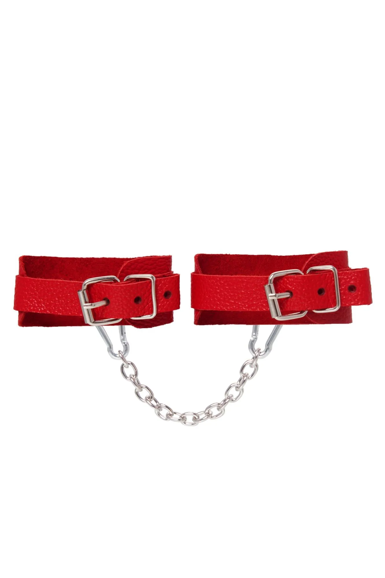 оковы мини pecado bdsm, со скруглёнными углами, натуральная кожа, красные в Мурманске