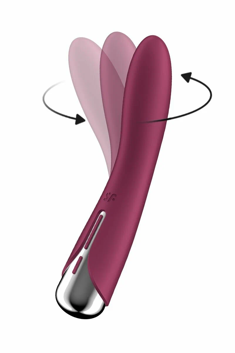 вибратор для точки g  с ротацией satisfyer spinning vibe 1, силикон, бордовый, 17,8 см в Мурманске