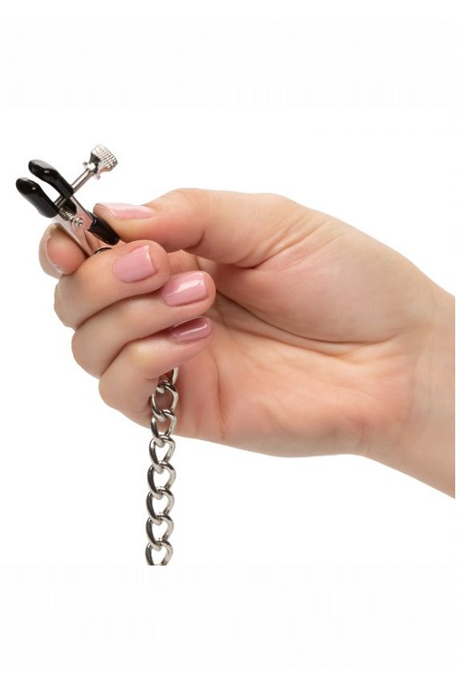 зажимы-прищепки (украшения) для сосков с цепочкой и утяжелителем weighted dual tier nipple clamps в Мурманске