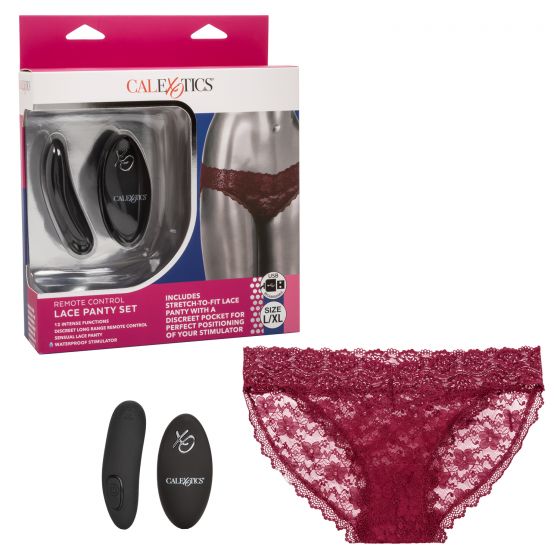 Трусики с вибромассажером для стимуляции клитора Remote Control Lace Panty Set L/XL
