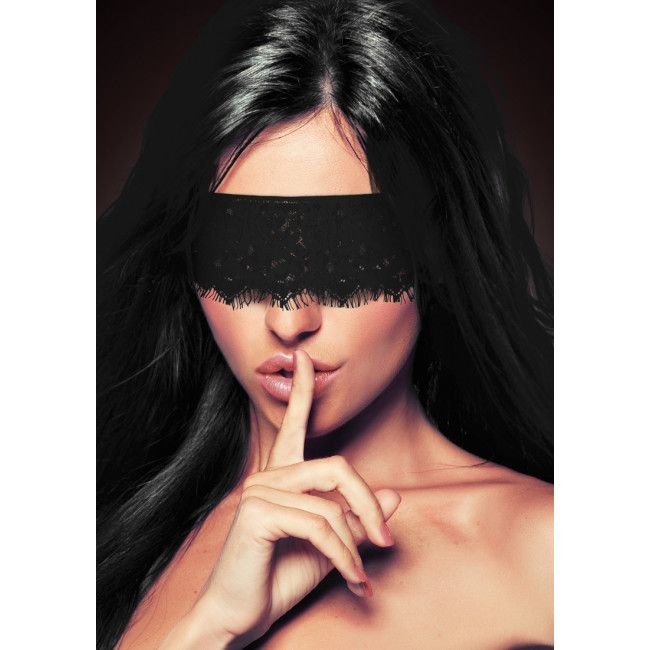 Кружевная повязка на глаза Mystere Lace Mask, черная