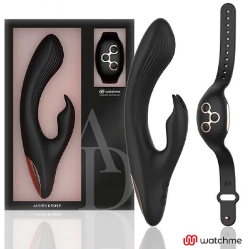 вибромассажёр на пульте д\у anne´s desire rabbit wireless technology watchme black/gold в Мурманске