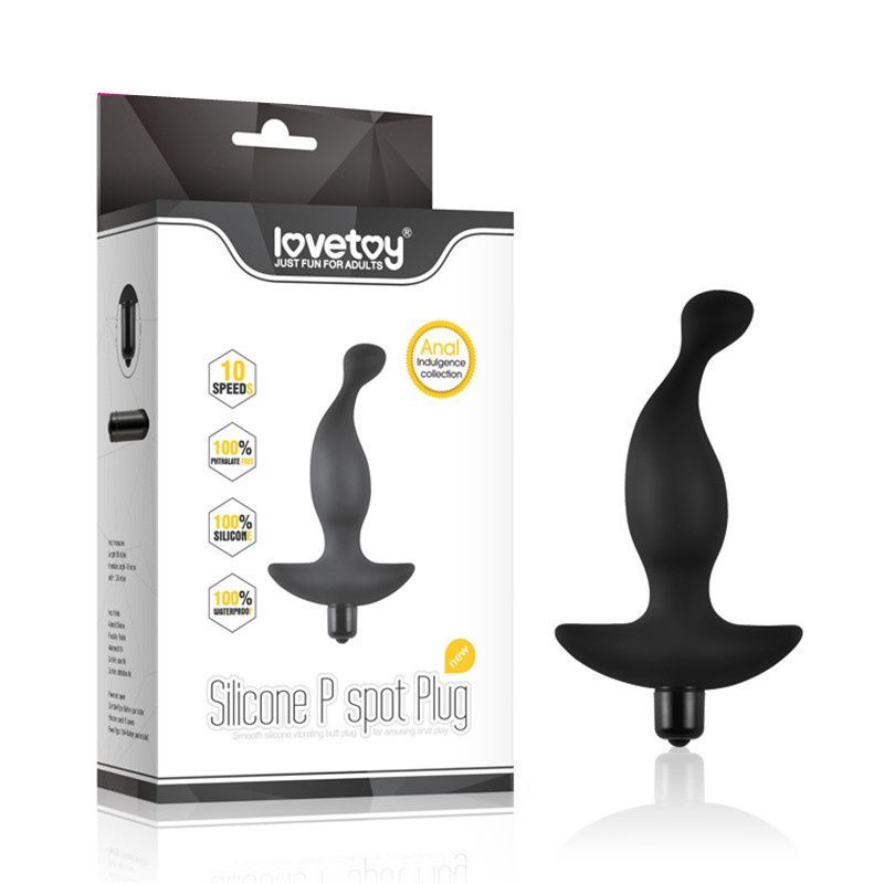 анальная пробка фигурная lovetoy p spot plug, чёрная в Мурманске