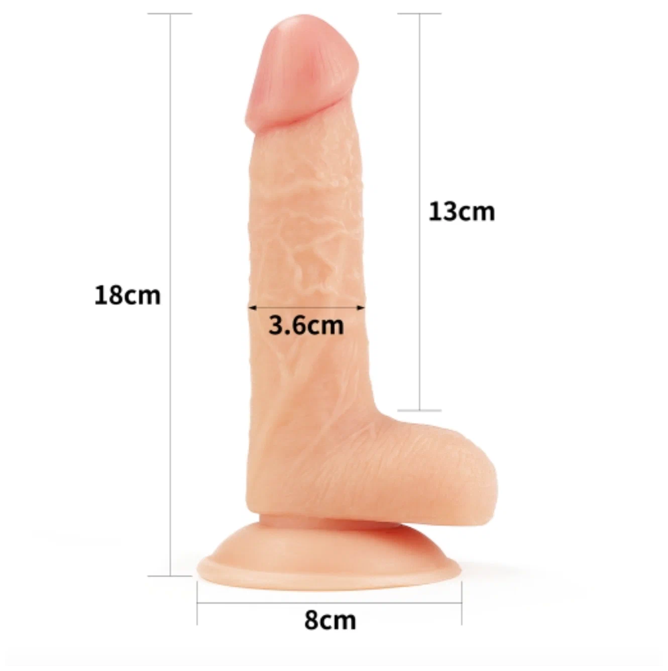 фаллоимитатор реалистичный с венами lovetoy на присоске,18 см в Мурманске