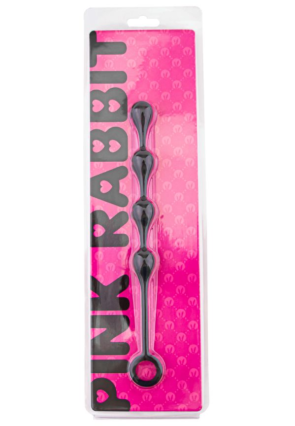 анальные шарики-капельки pinkrabbit toyz, чёрные, 20 см в Мурманске