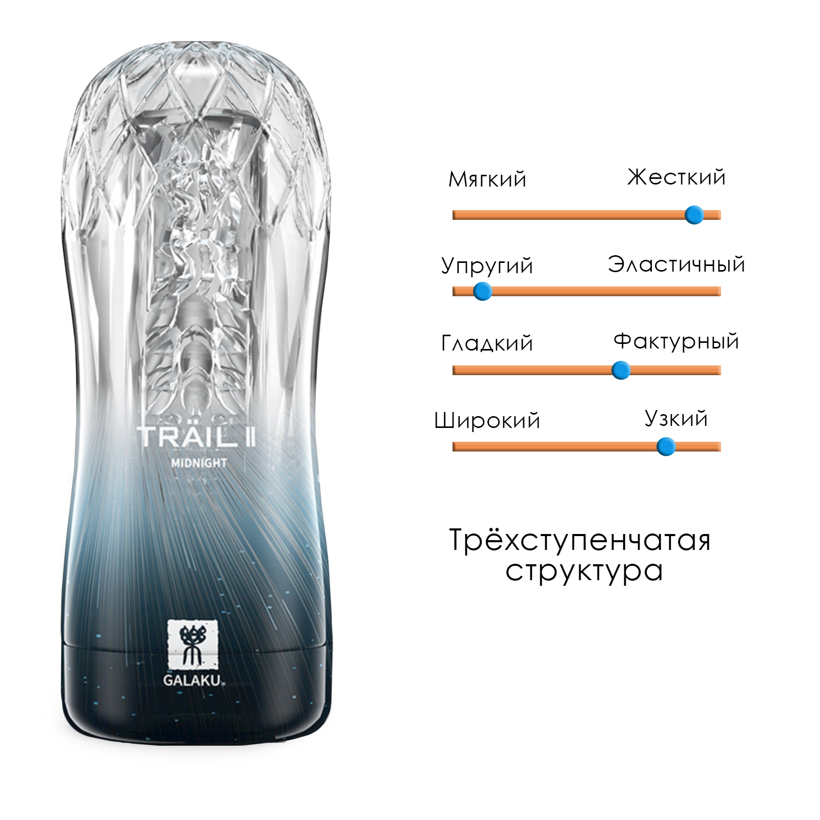 мастурбатор galaku cup midnight, в жестком корпусе, гелевый силикон в Мурманске