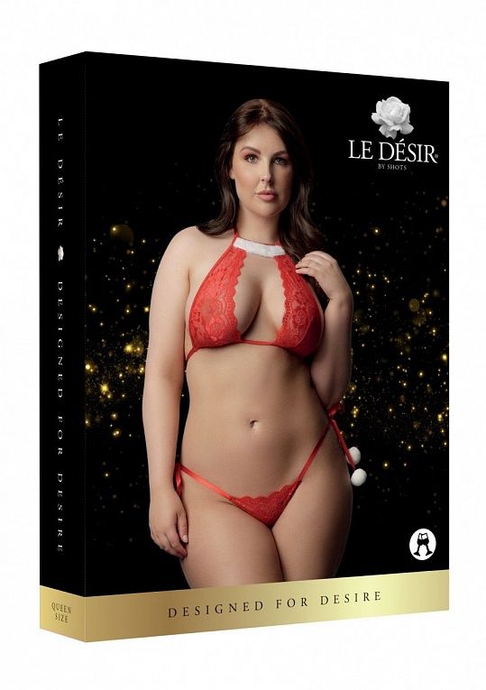 Эротическое комплект кружевного белья snow angel, красный в Мурманске