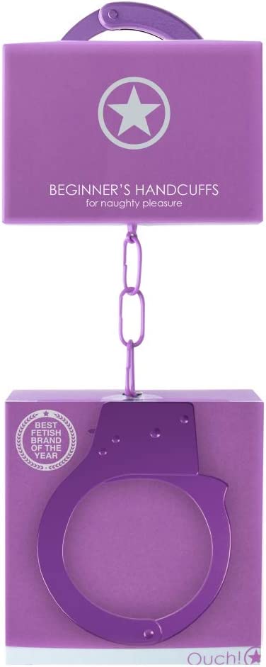 Наручники металлические Beginner's Handcuffs, фиолетовые
