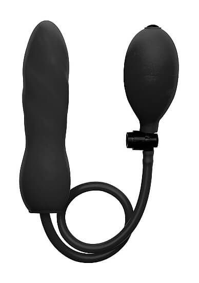 Фаллоимитатор Shots Media Inflatable Silicone Twist, с грушей
