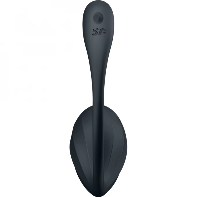 виброяйцо satisfyer ribbed petal connect app с пультом ду, черное, 7,8 см в Мурманске
