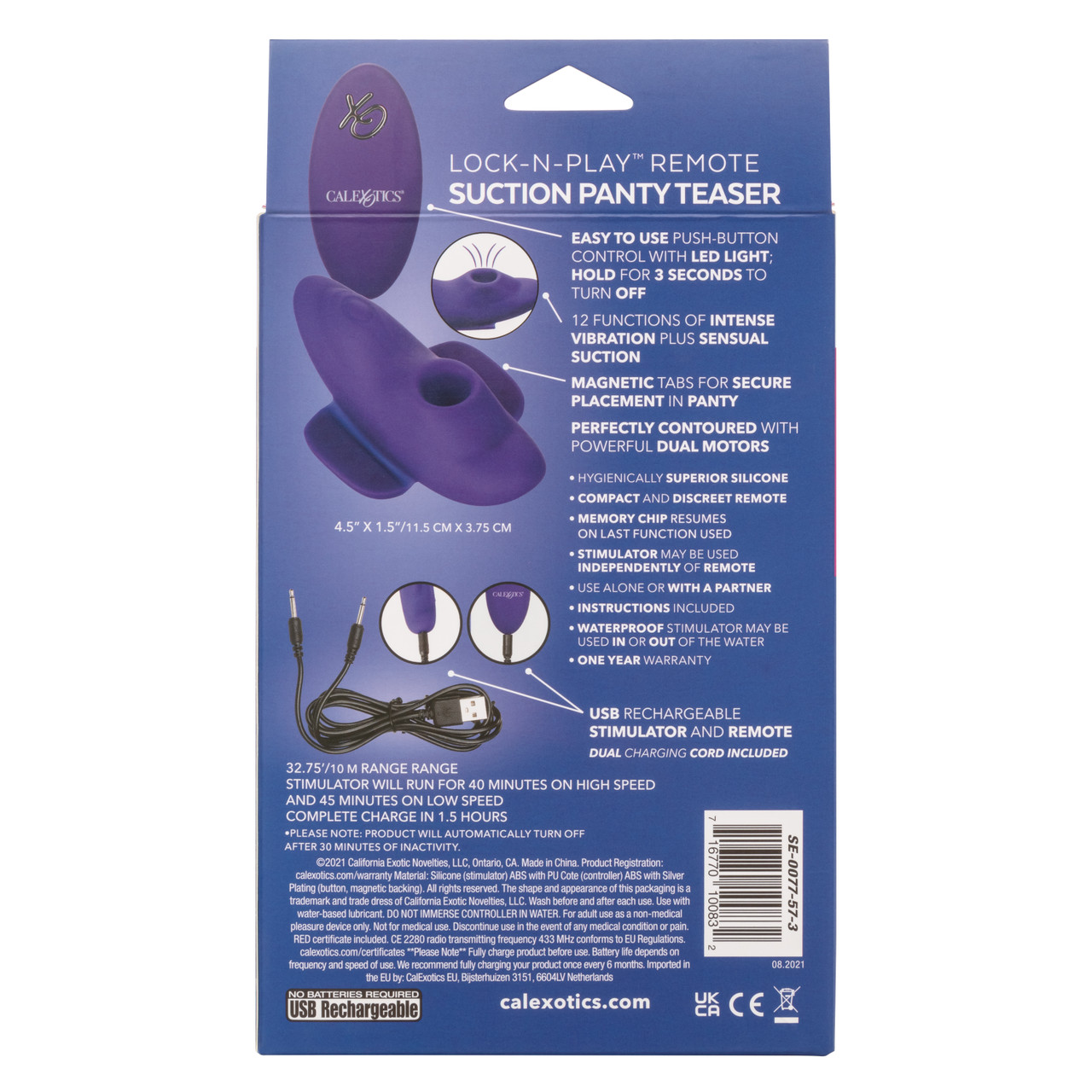 стимулятор в трусики с управлением при помощи пульта lock-n-play remote suction panty teaser в Мурманске