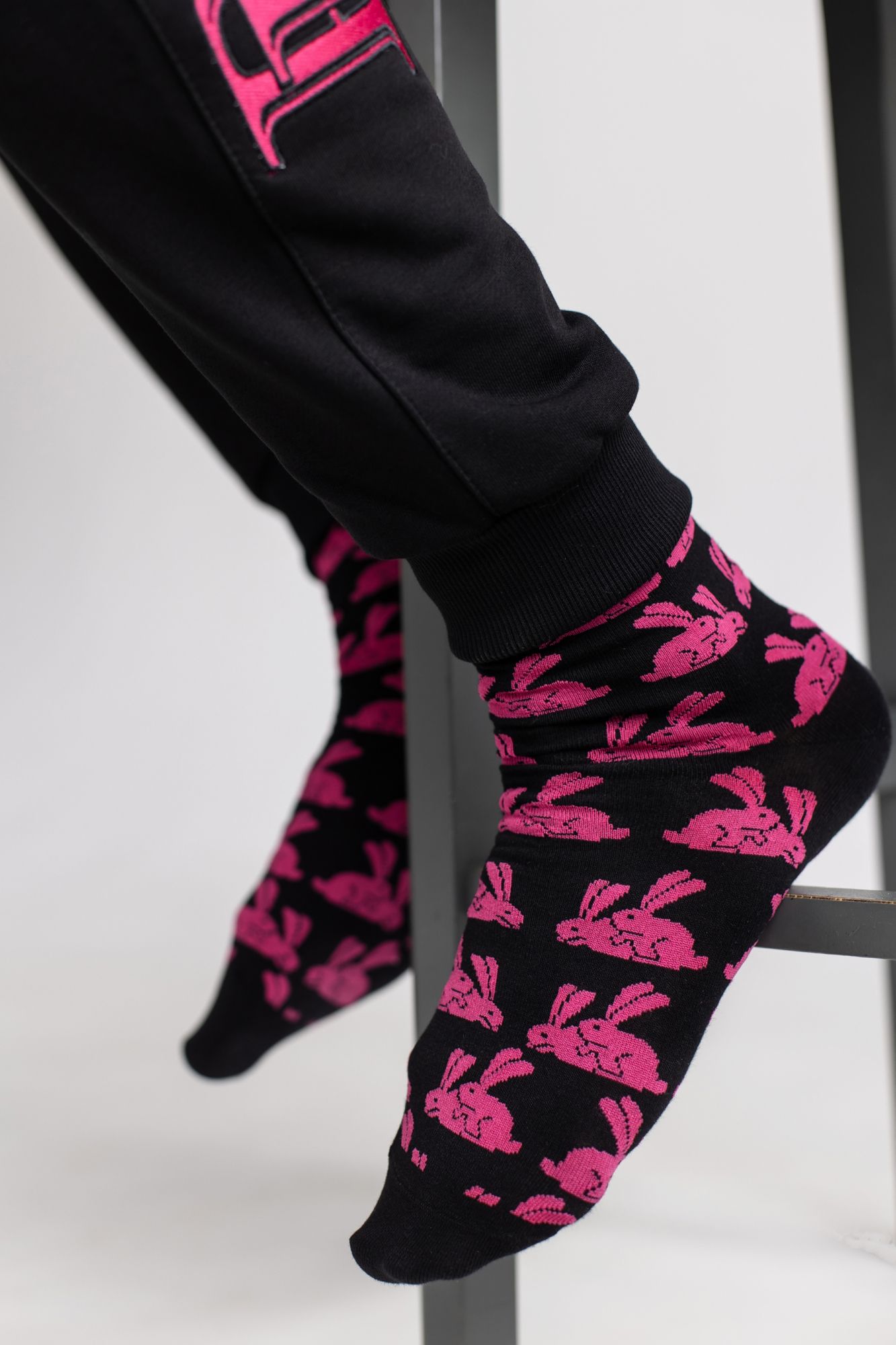 Мужские чёрные носки PinkRabbit, хлопок, размер 42–44