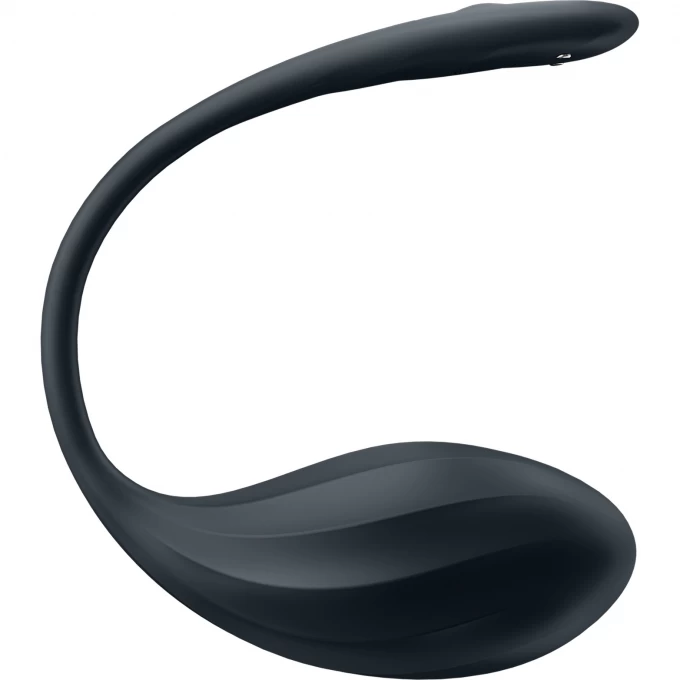 виброяйцо satisfyer ribbed petal connect app с пультом ду, черное, 7,8 см в Мурманске