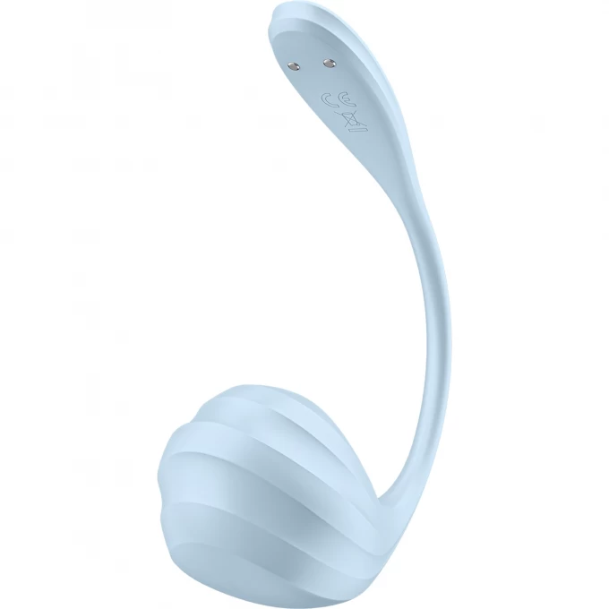 виброяйцо satisfyer smooth petal connect app, голубое, 6,5 см в Мурманске