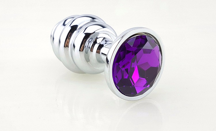анальная пробка фигурная 8х3,5см фиолетовый страз 47147-2mm в Мурманске