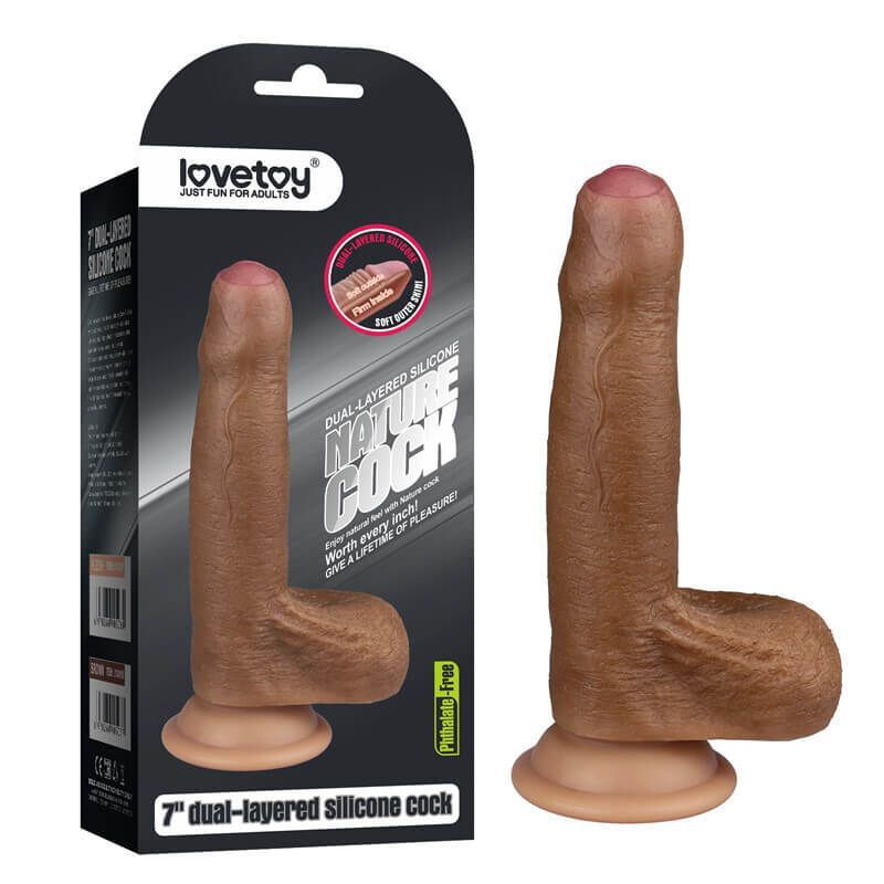 фаллоимитатор с мошонкой lovetoy nature cock, коричневый в Мурманске
