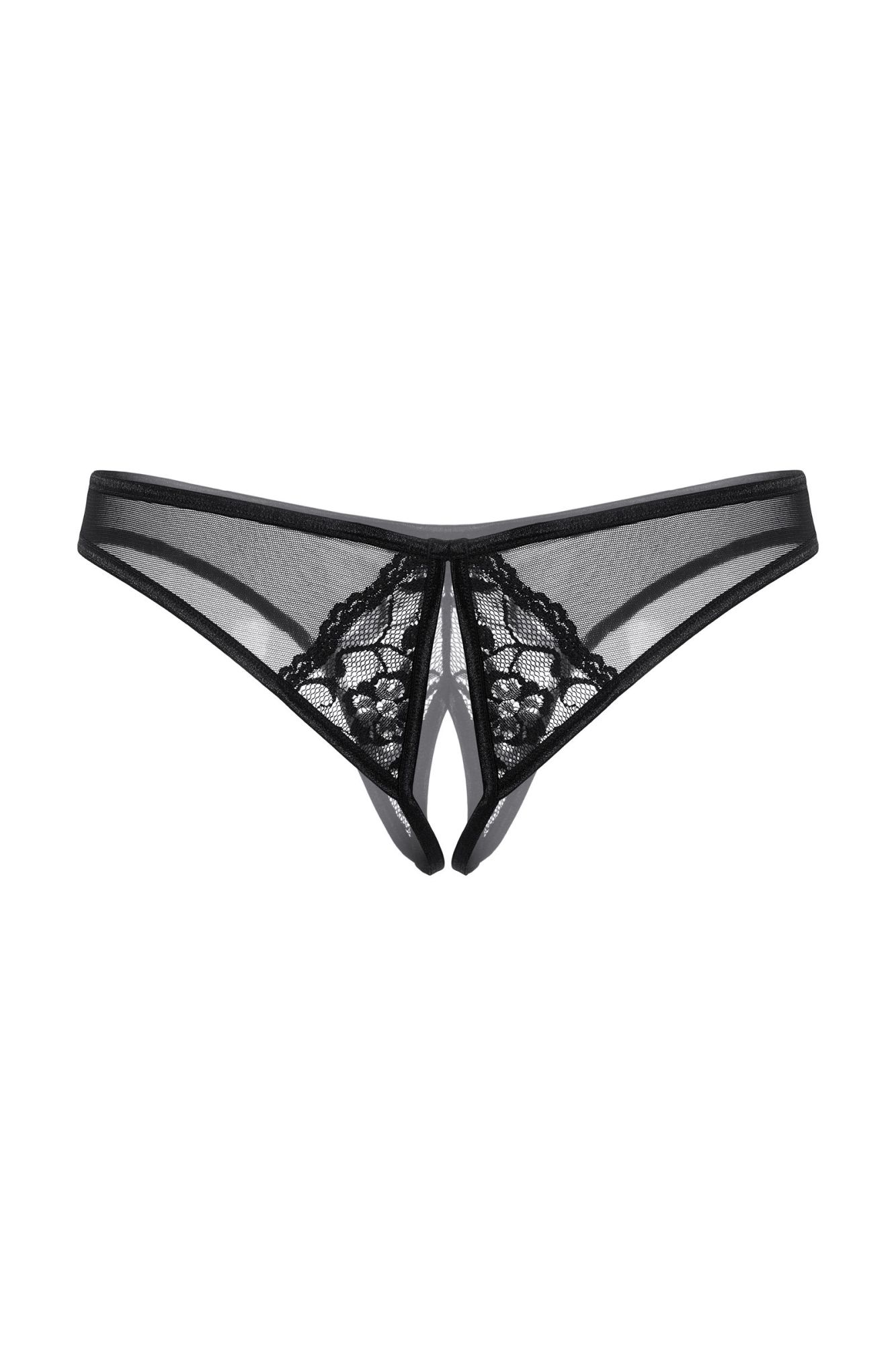 Эротическое трусики открытые с украшениями softline collection, черный, m/l в Мурманске