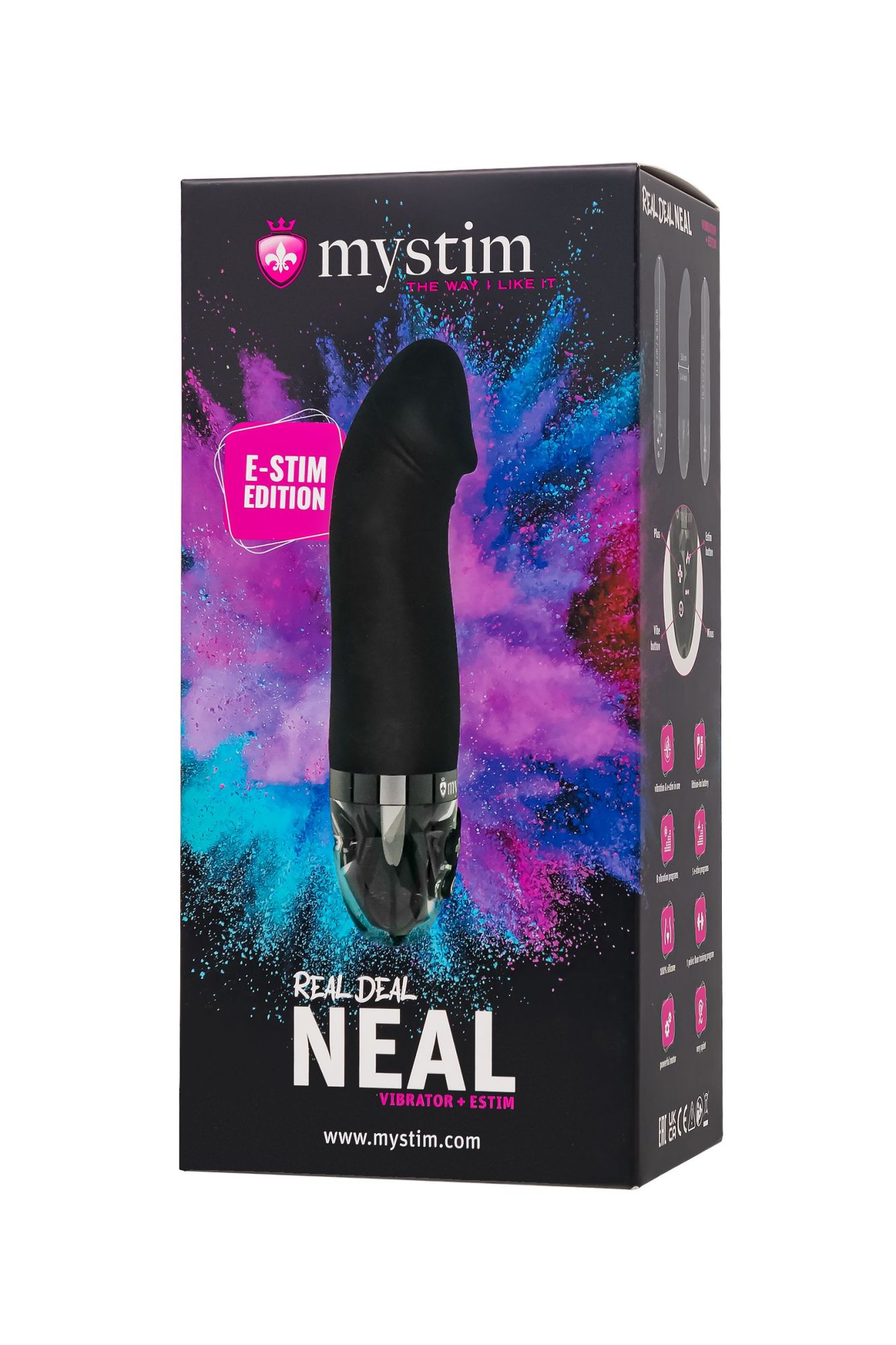 вибратор mystim real deal neal с электростимуляцией, силикон, черный, 16,5 см в Мурманске