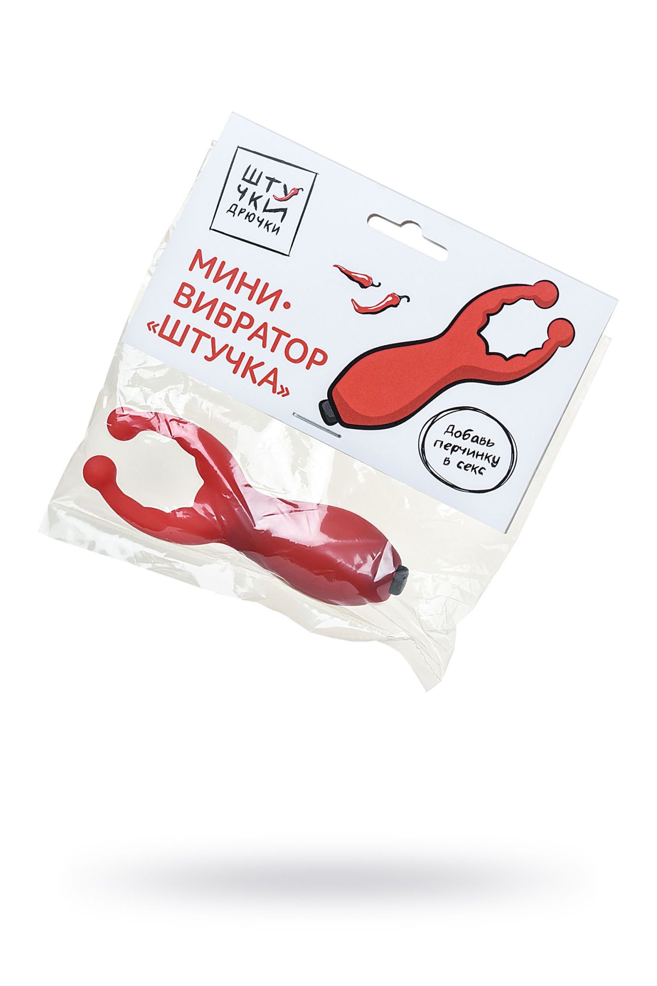 мини-вибратор штучки-дрючки штучка, силикон, красный, 7,5 см в Мурманске