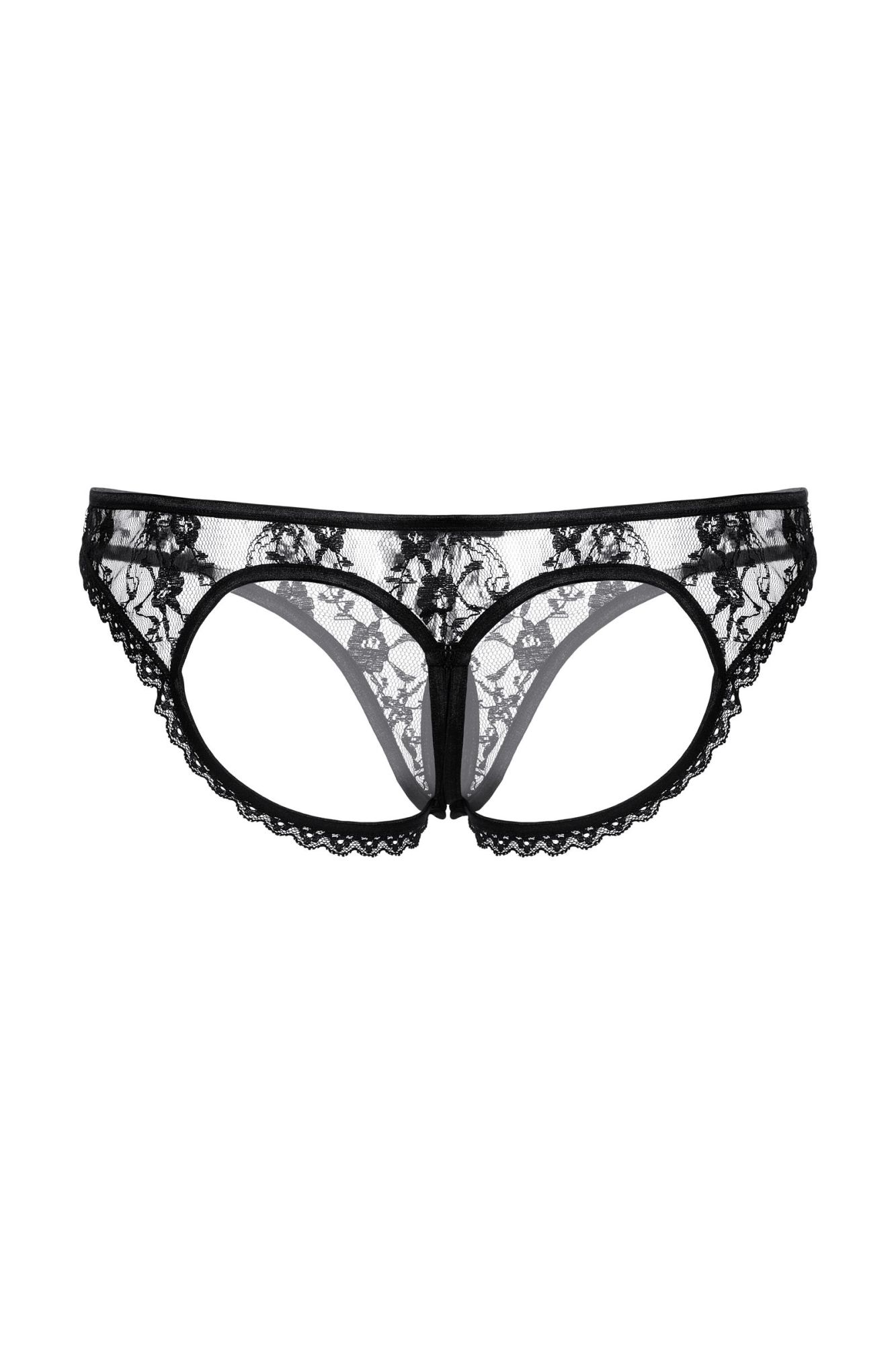 Эротическое трусики с открытыми ягодицами и вырезом softline collection, черный, s/m в Мурманске