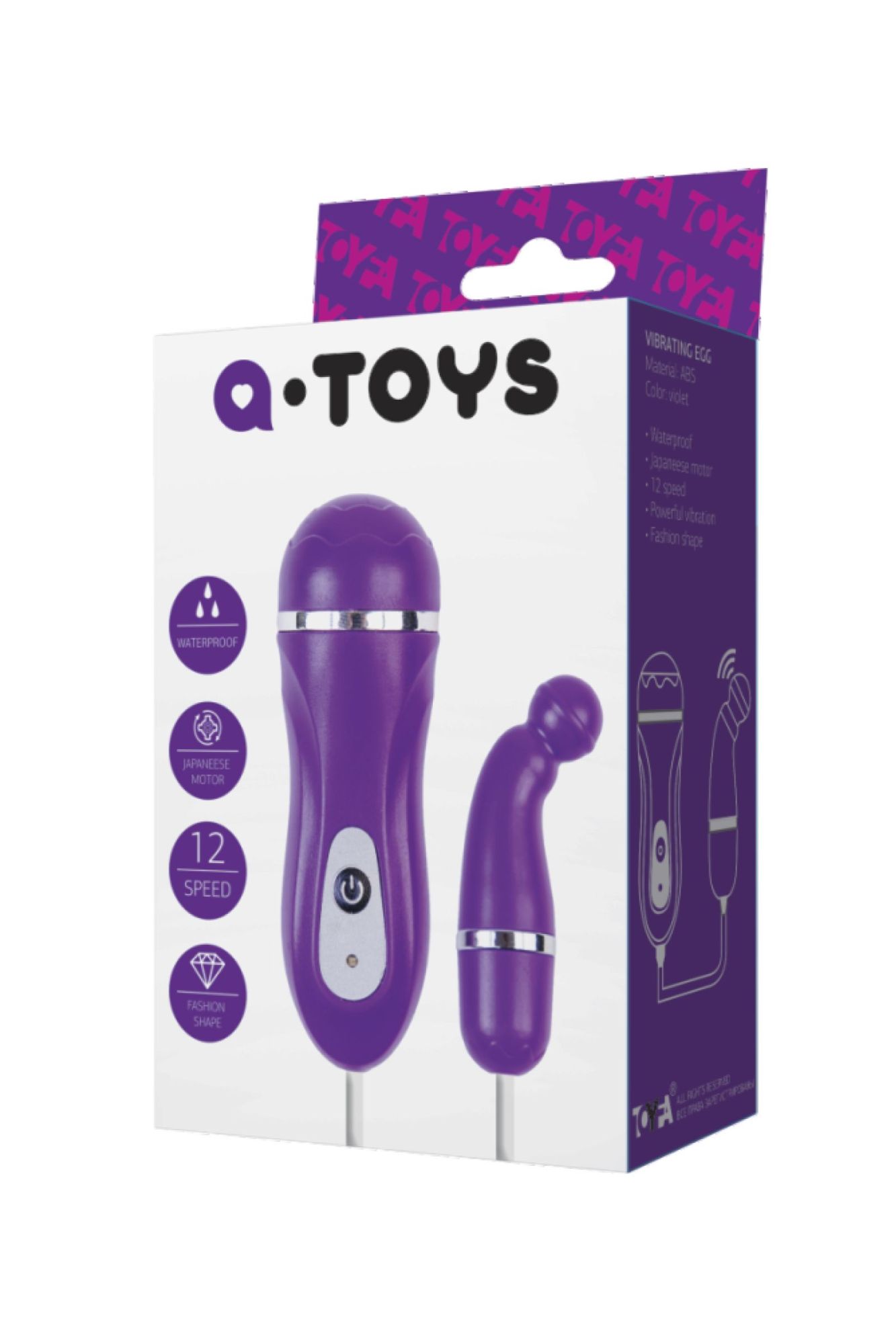 виброяйцо с пультом управления toyfa  a-toys beany, abs пластик, фиолетовый, 5,5 см в Мурманске